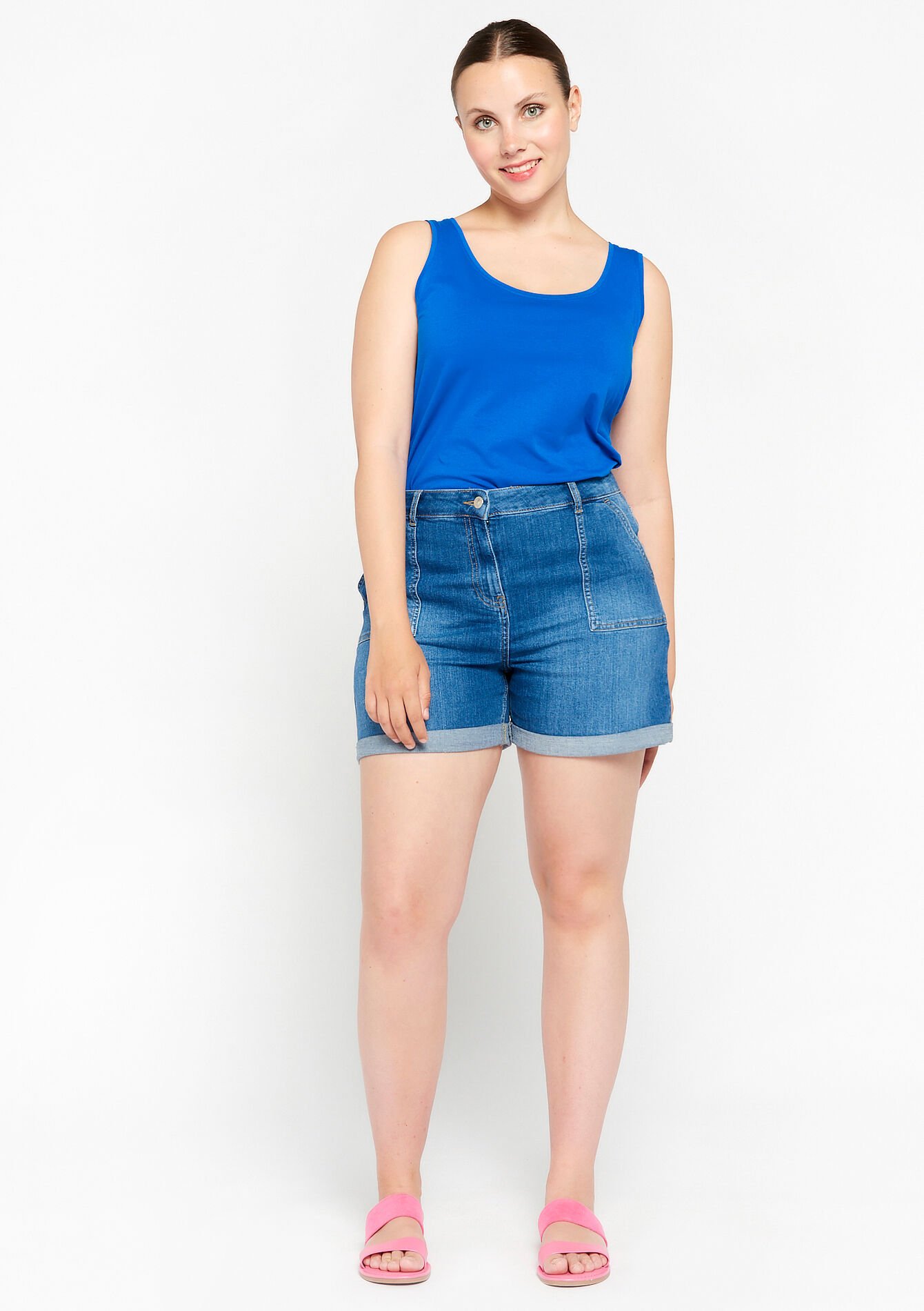 Top with low neckline, Top with low neckline - ELECTRIC BLUE - 1079967