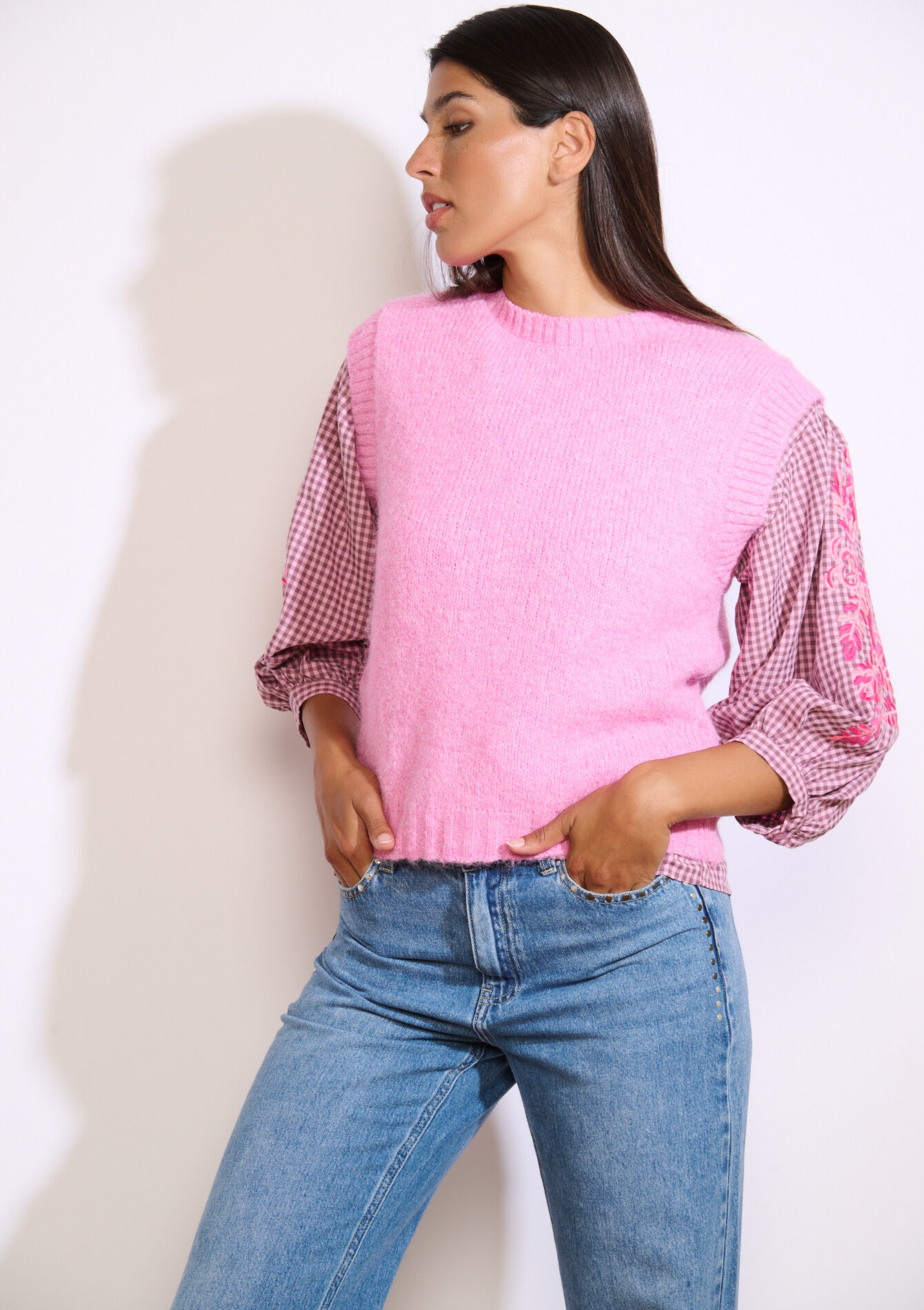Pull sans manches doux - PINK BUBBLEGUM - 04007042_1477