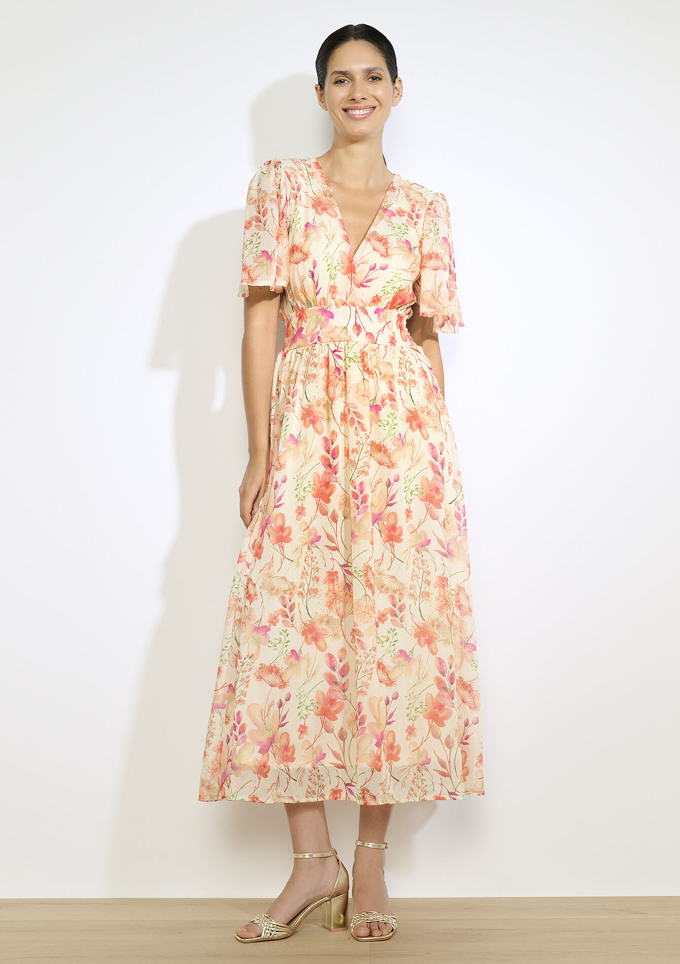 Lange jurk met bloemenprint, Lange jurk met bloemenprint - YELLOW SUN - 08104171_5007