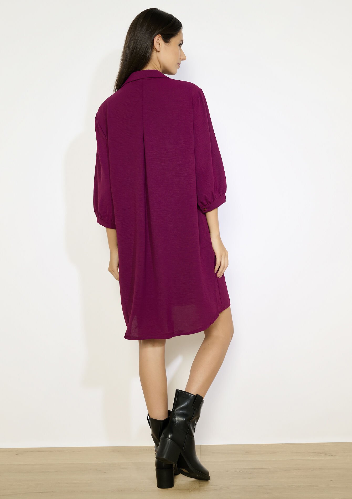 Oversized overhemdjurk, Oversized overhemdjurk - AUBERGINE - 08104338_1537