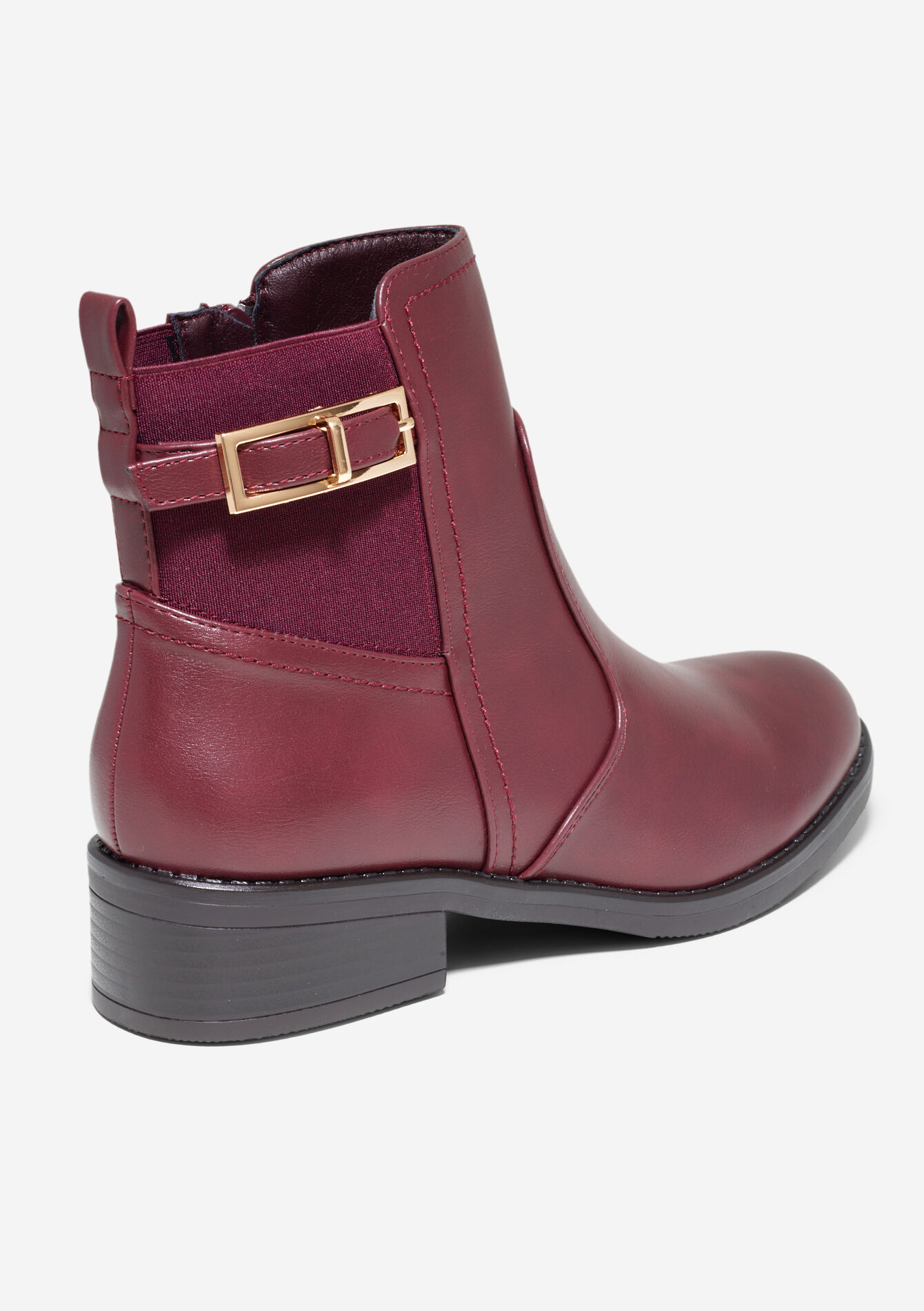 Enkellaarzen met gouden gesp, Enkellaarzen met gouden gesp - BORDEAUX WINE - 13100316_5514