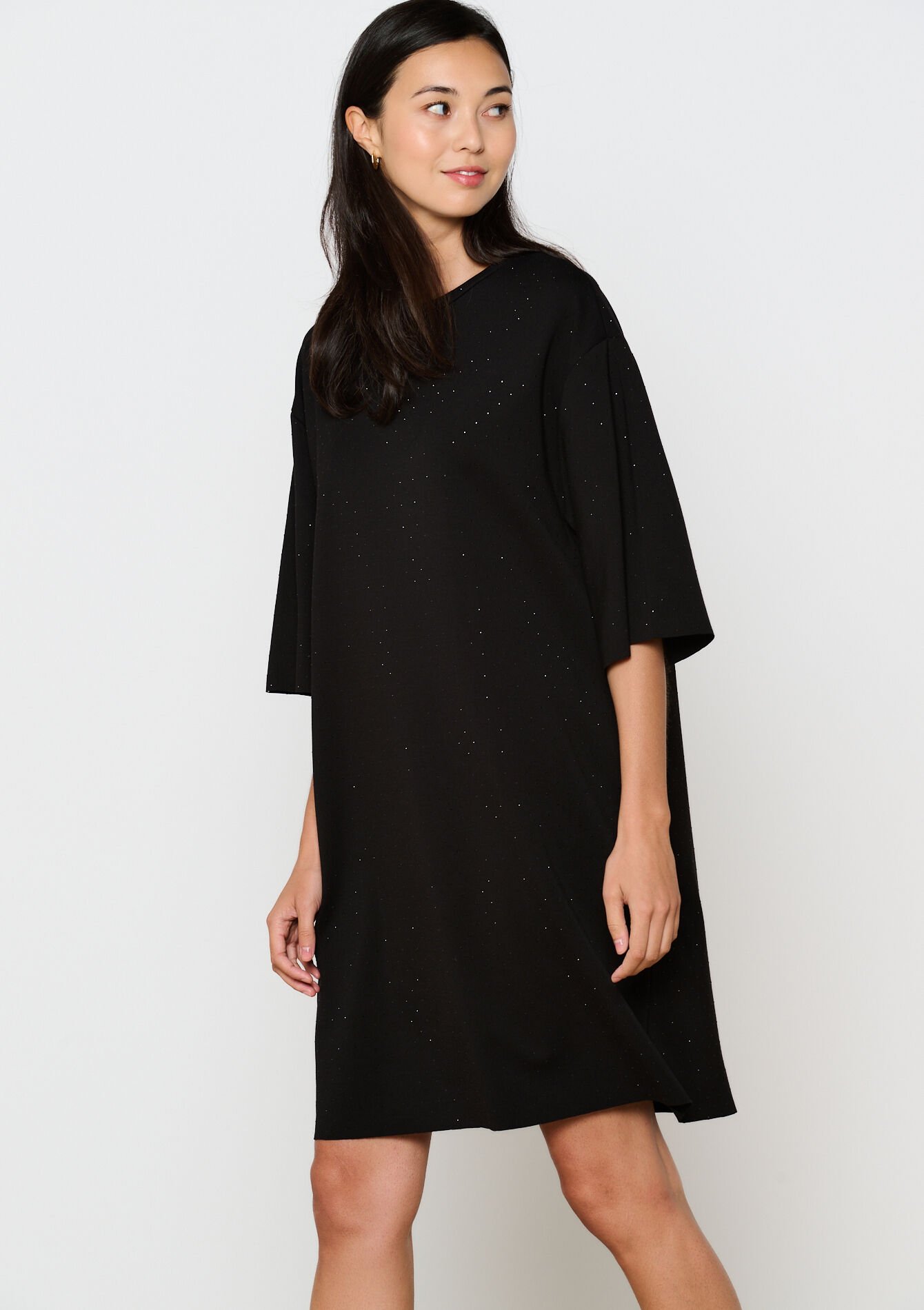 Oversized sweatshirt dress, Oversized sweatshirt dress - BLACK - 08103834_1119