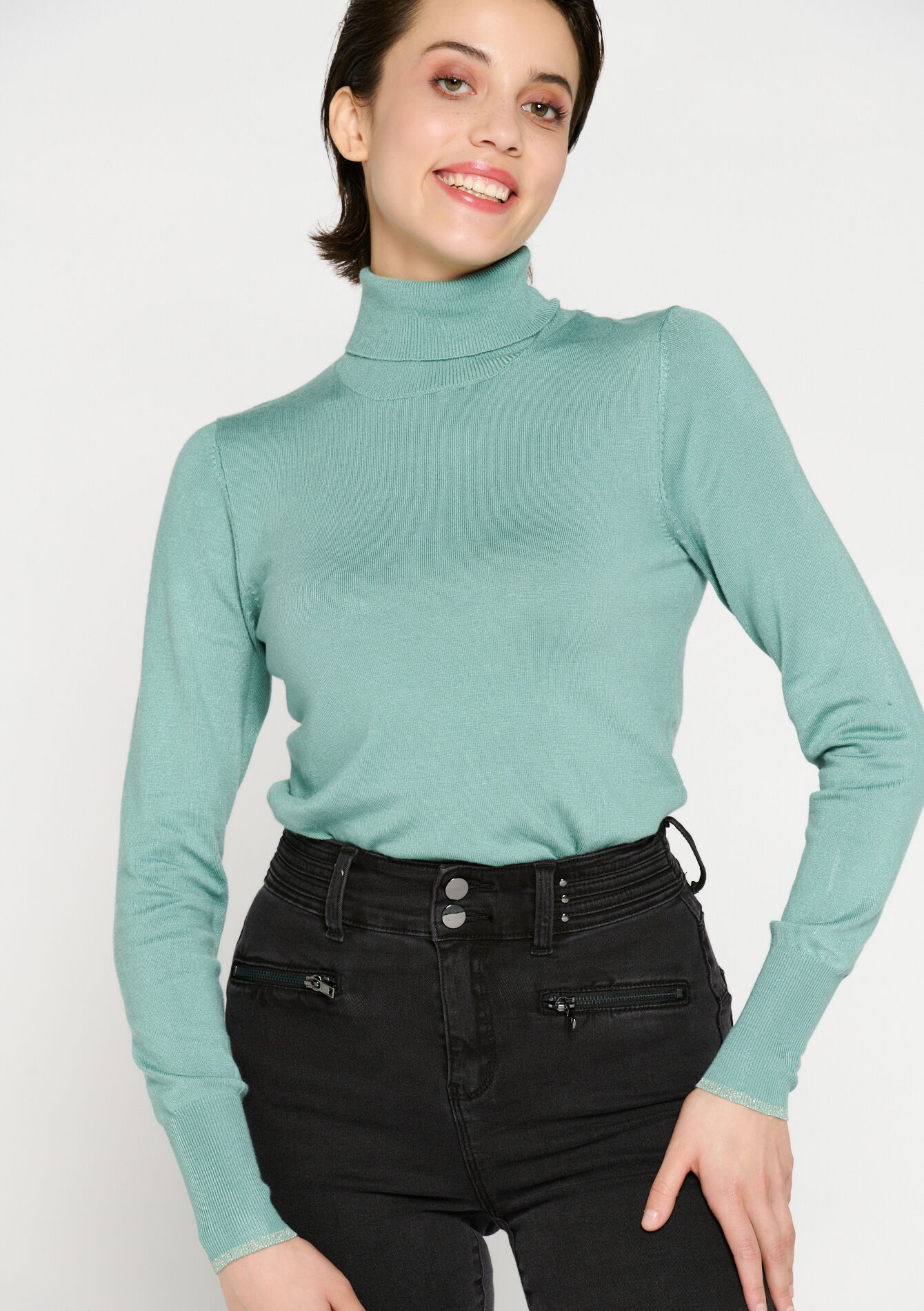 Plain turtleneck - MINT GREEN - 1070113