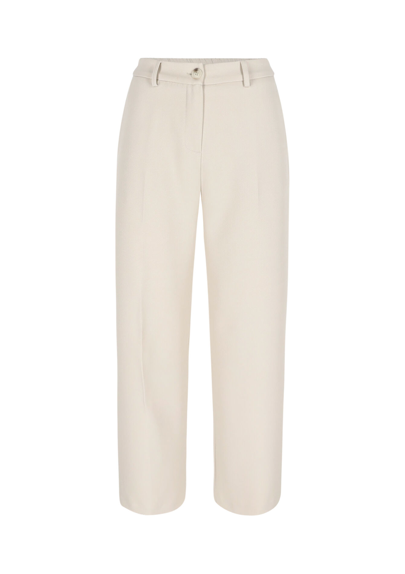 Wijde broek in twill - VANILLA WHITE - 06601045_1013