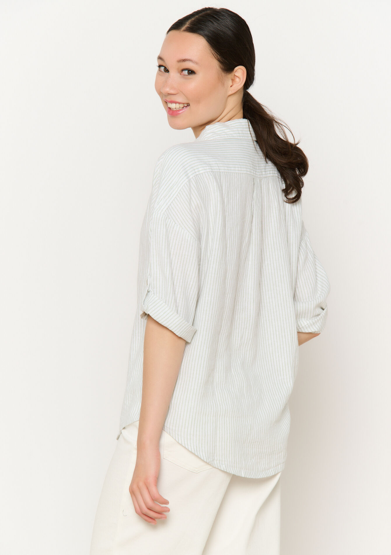 Chemise ample rayée, Chemise ample rayée - KHAKI MINT - 1116175