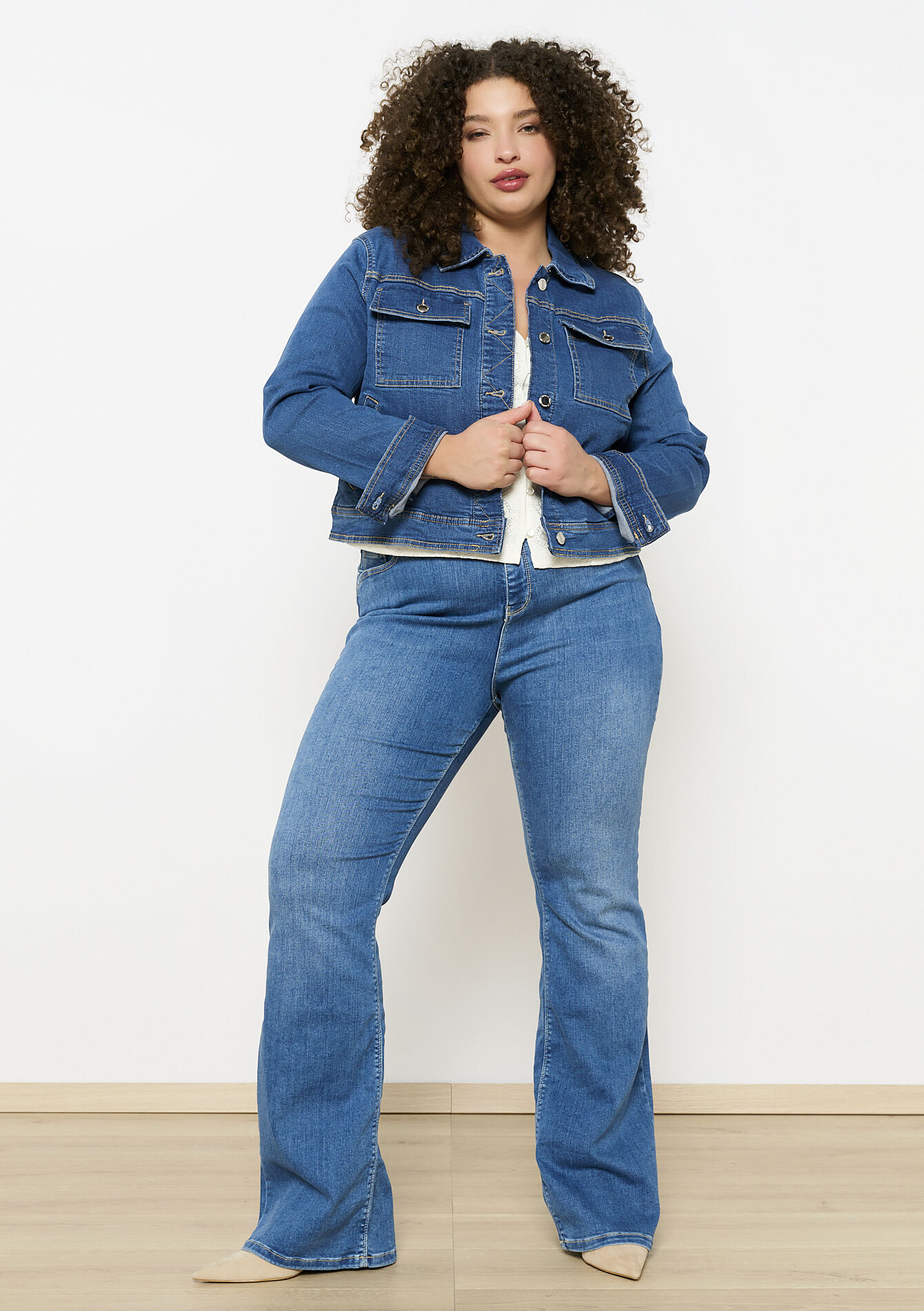 Denim jacket, Denim jacket - MEDIUM BLUE - 09100982_0500