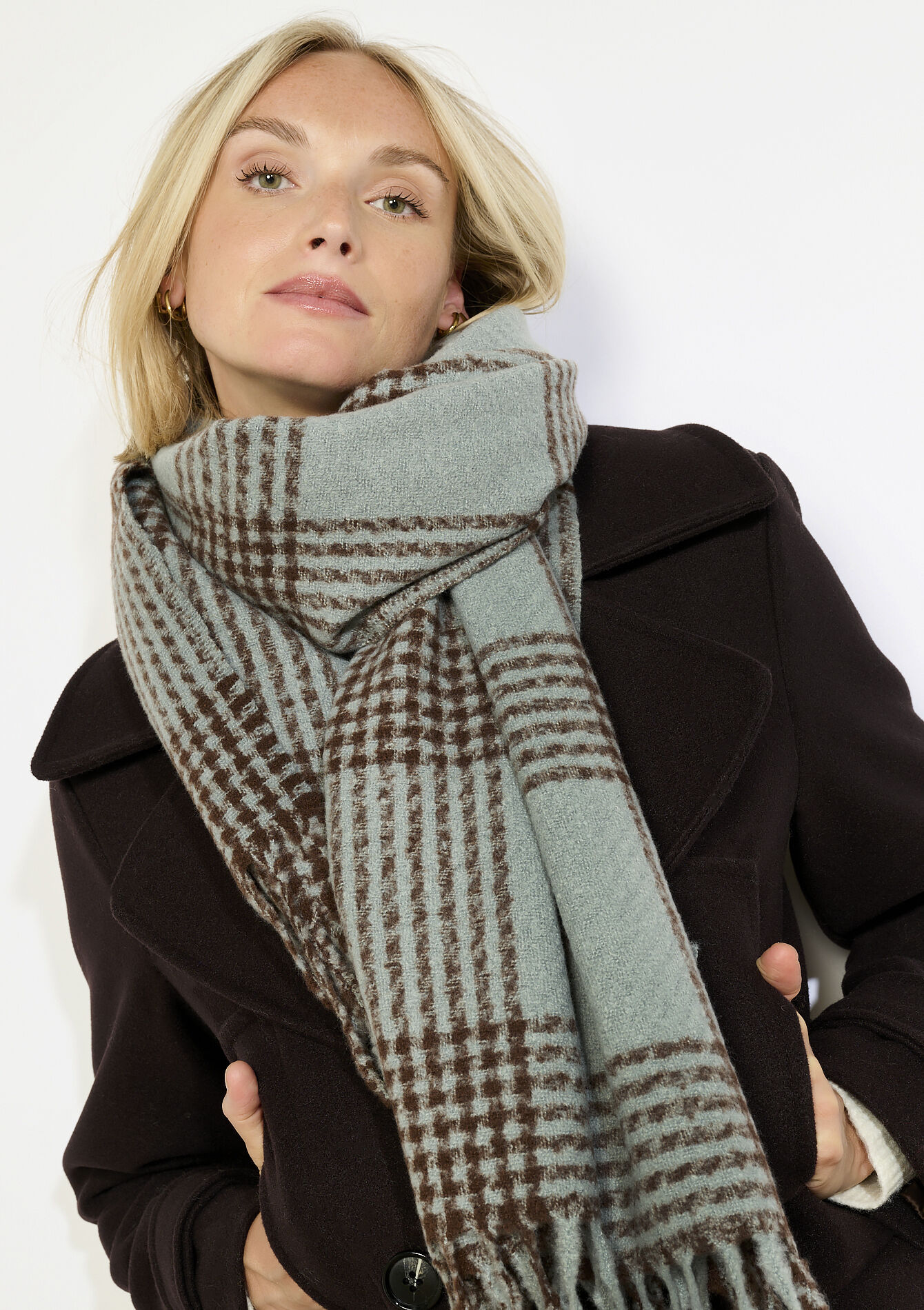 Geruite sjaal met textuur, Geruite sjaal met textuur, , hi-res