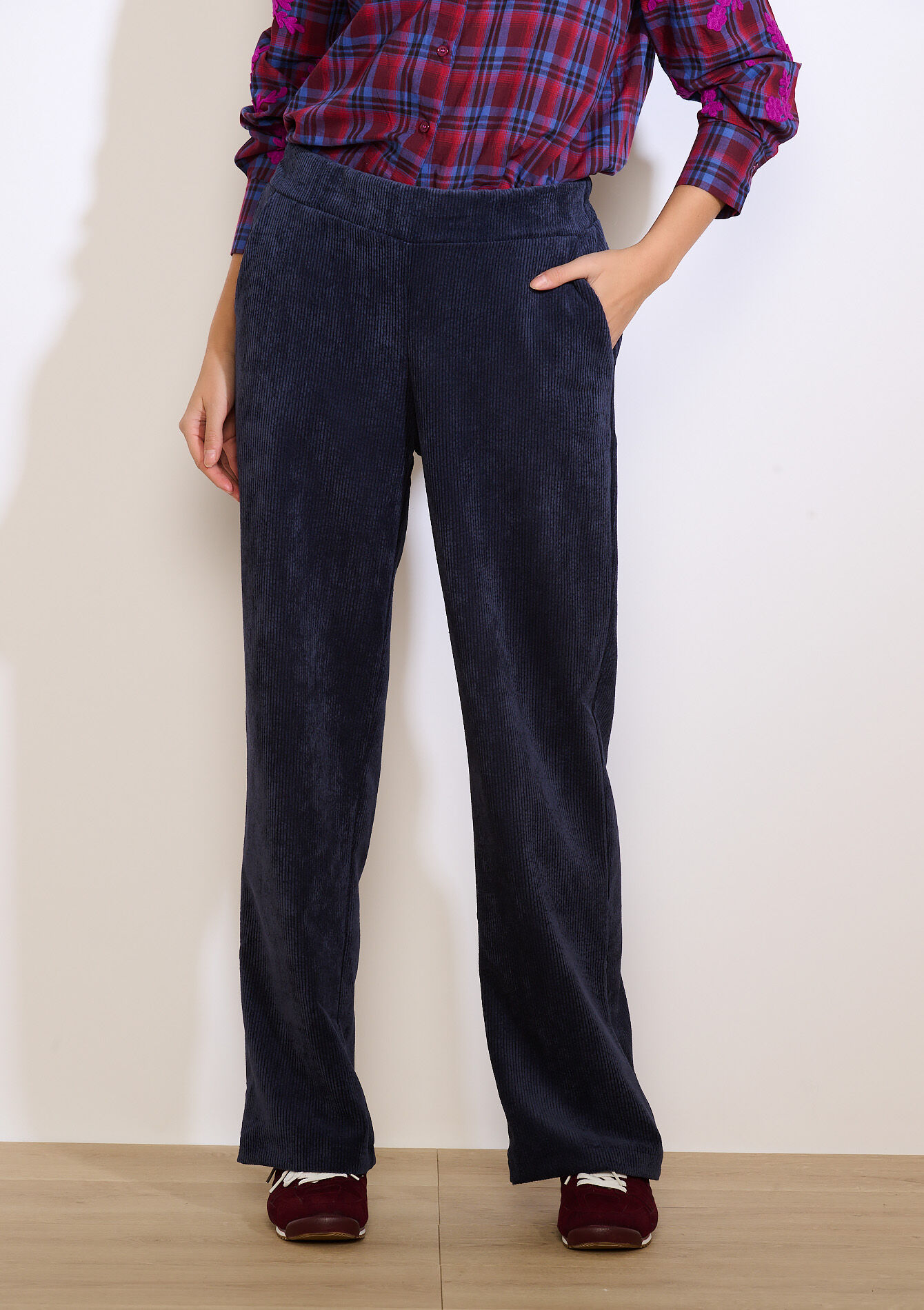 Corduroy broek met rechte snit, Corduroy broek met rechte snit - NAVY BASIC - 06601082_2723