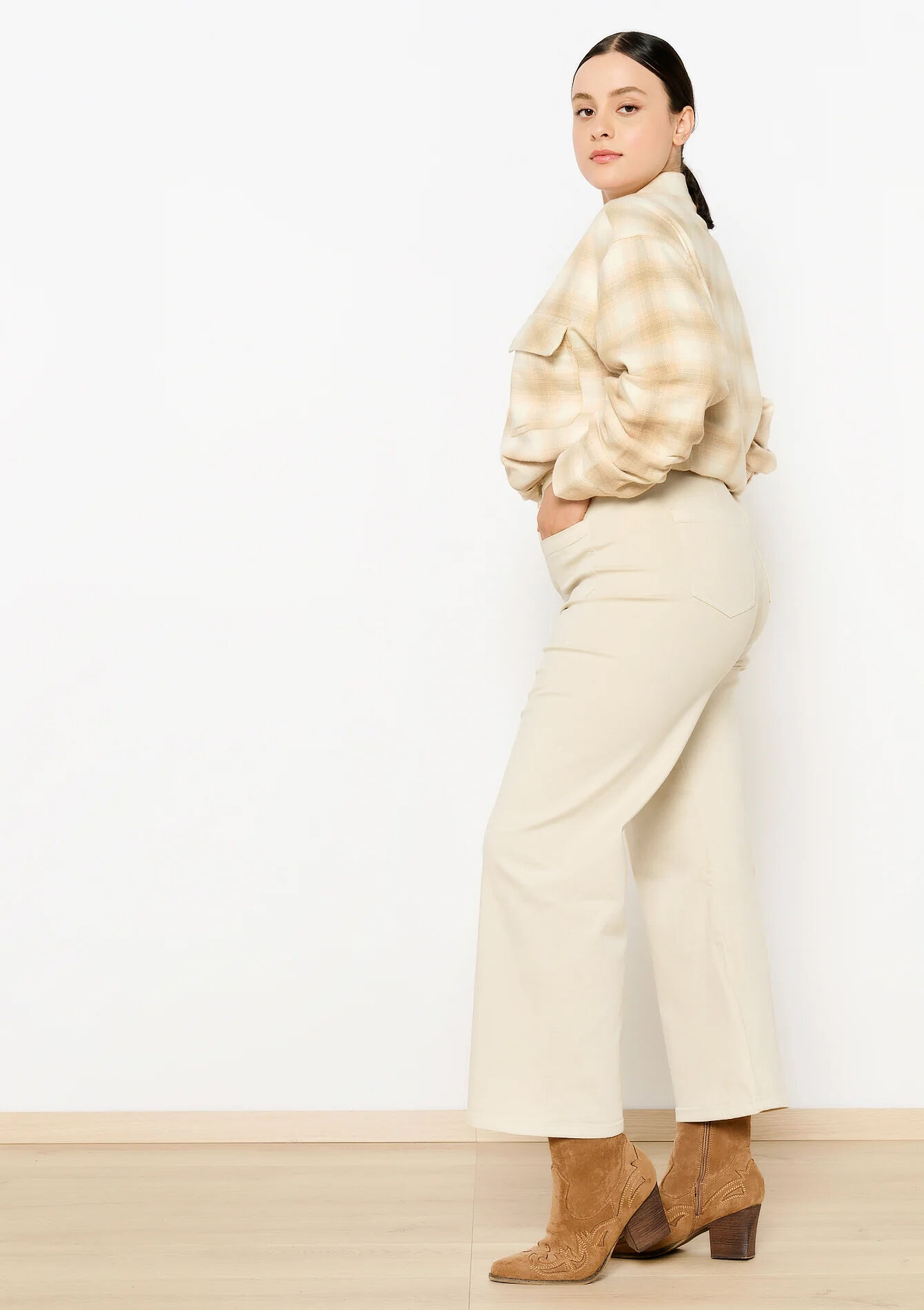 Wijde jeans, Wijde jeans - LT BEIGE - 22000552_2527