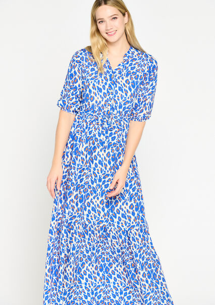 Maxi-jurk met luipaardprint - ELECTRIC BLUE - 08601902_1619