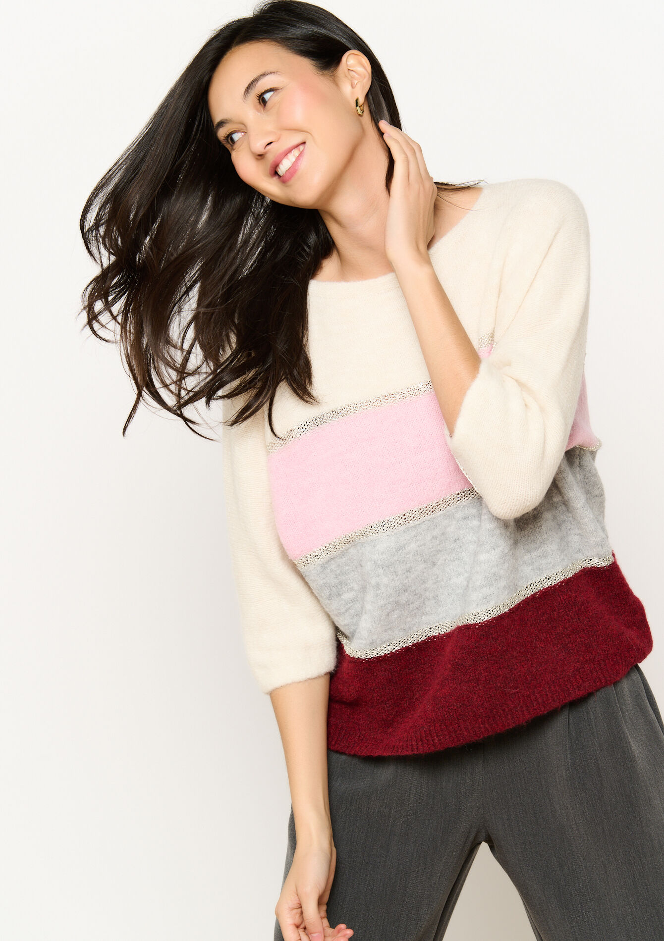 Trui met colourblock, Trui met colourblock - LT PINK - 04006679_2515