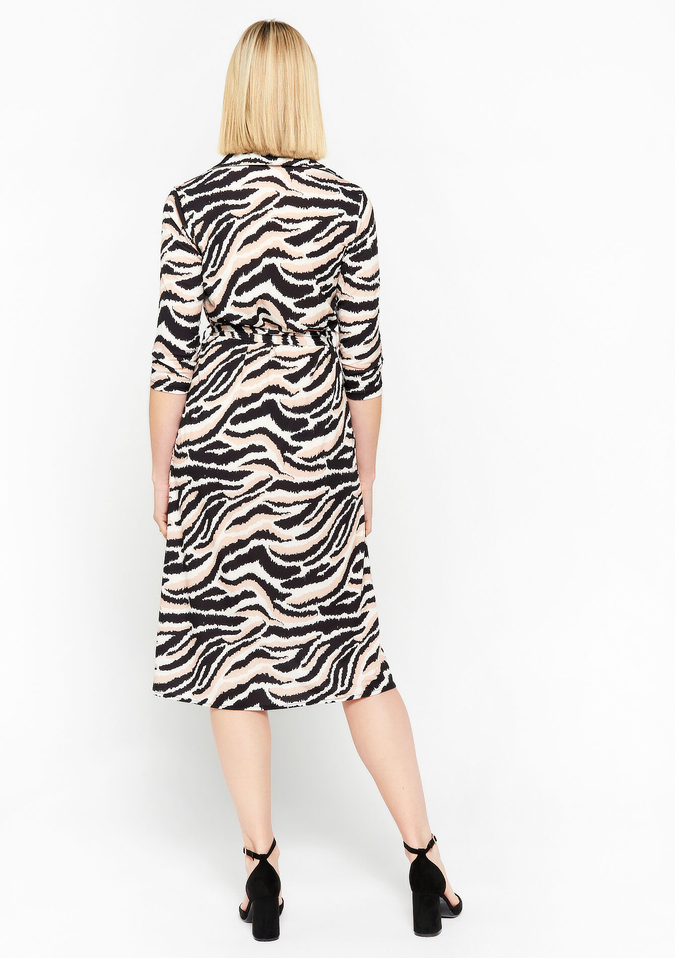 Hemdjurk met zebraprint, Hemdjurk met zebraprint - BLACK - 08103187