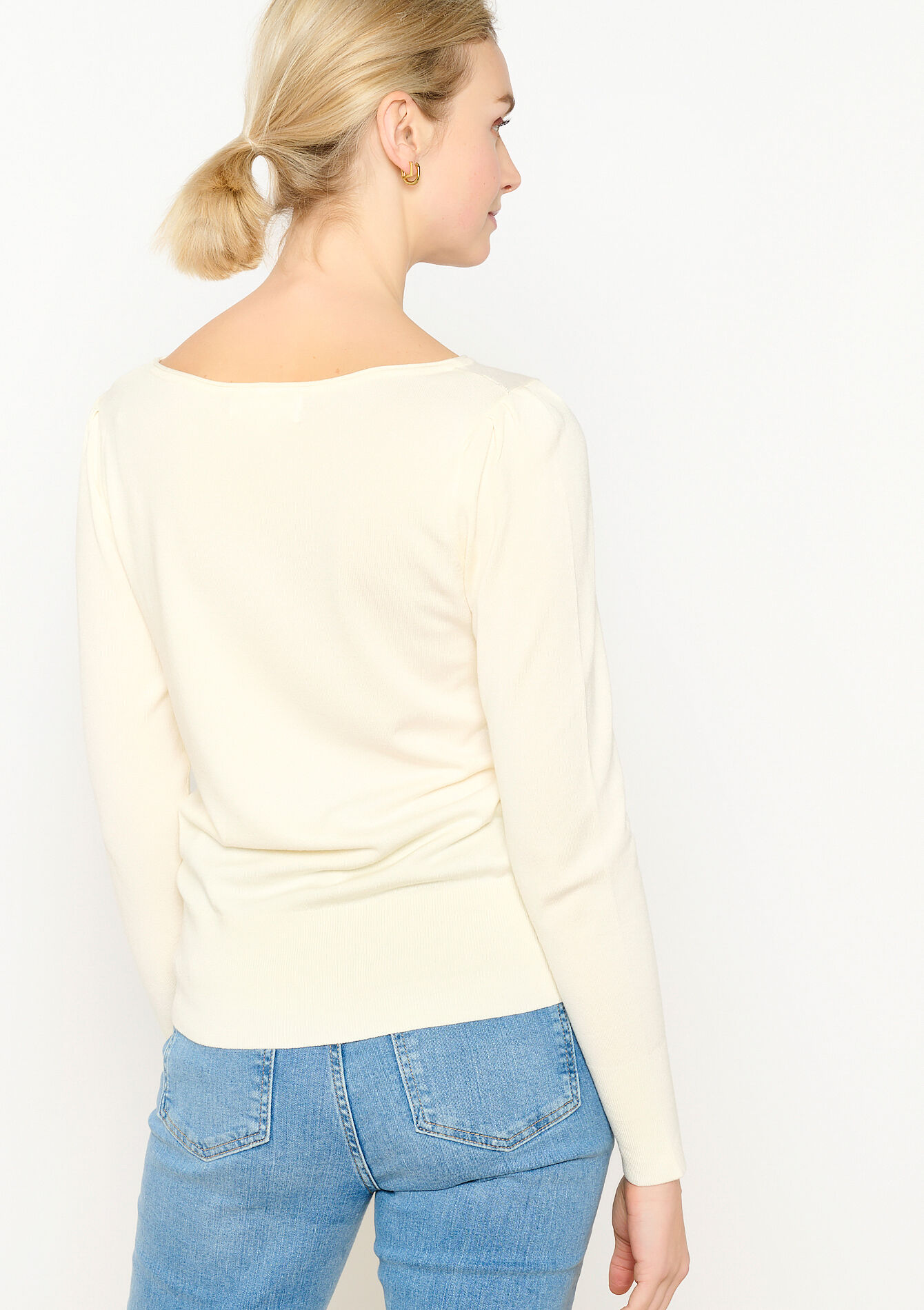 Basic pullover with boatneck - OFFWHITE - 04006288_1001