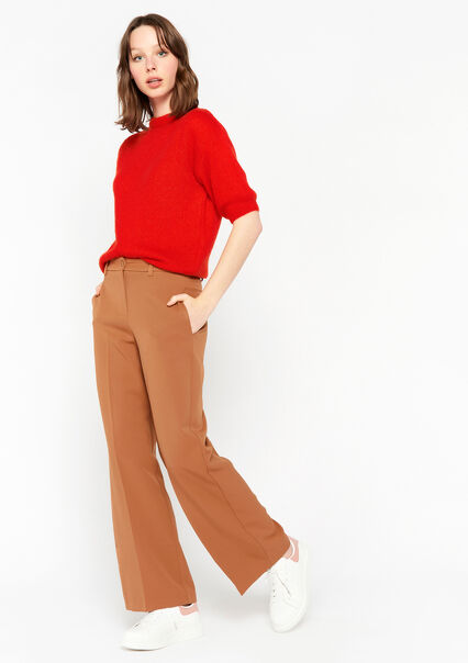 Wide trousers in twill - CAMEL BROWN - 06100501_3818