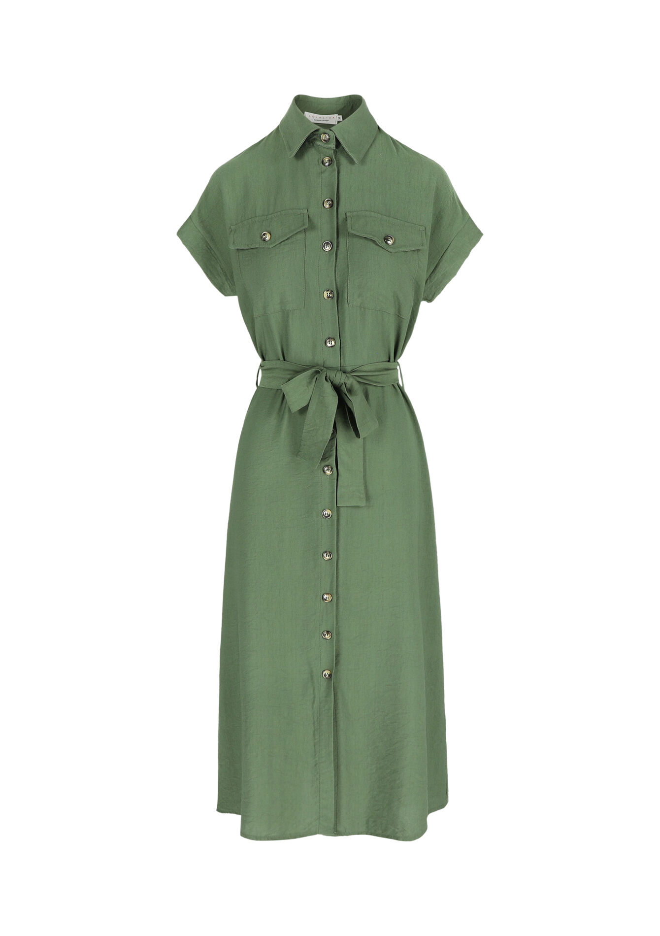 Hemdjurk in safaristijl, Hemdjurk in safaristijl - KHAKI FADED - 08103677_4326