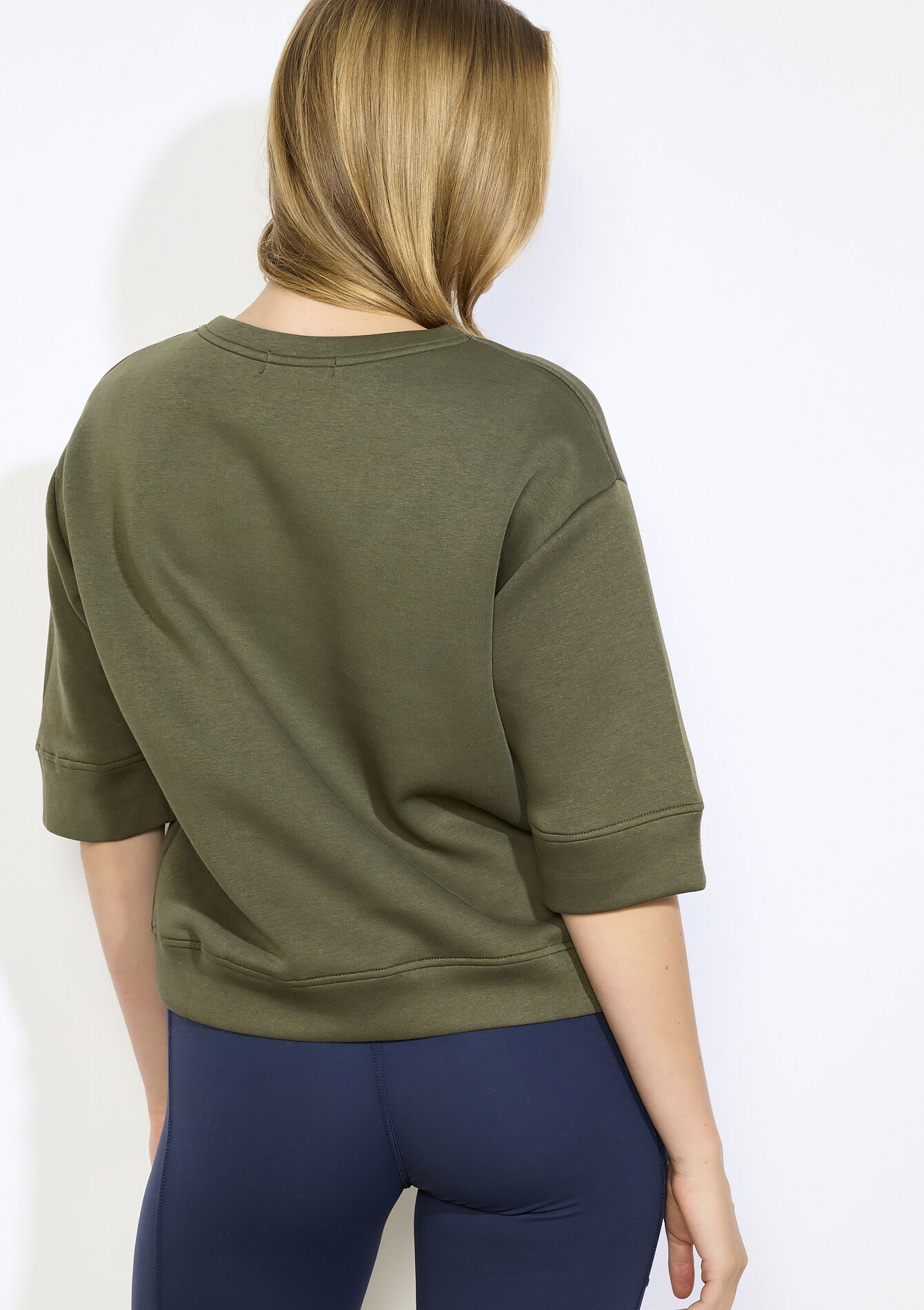 Sportieve sweater, Sportieve sweater - KHAKI MED - 15100397_4327