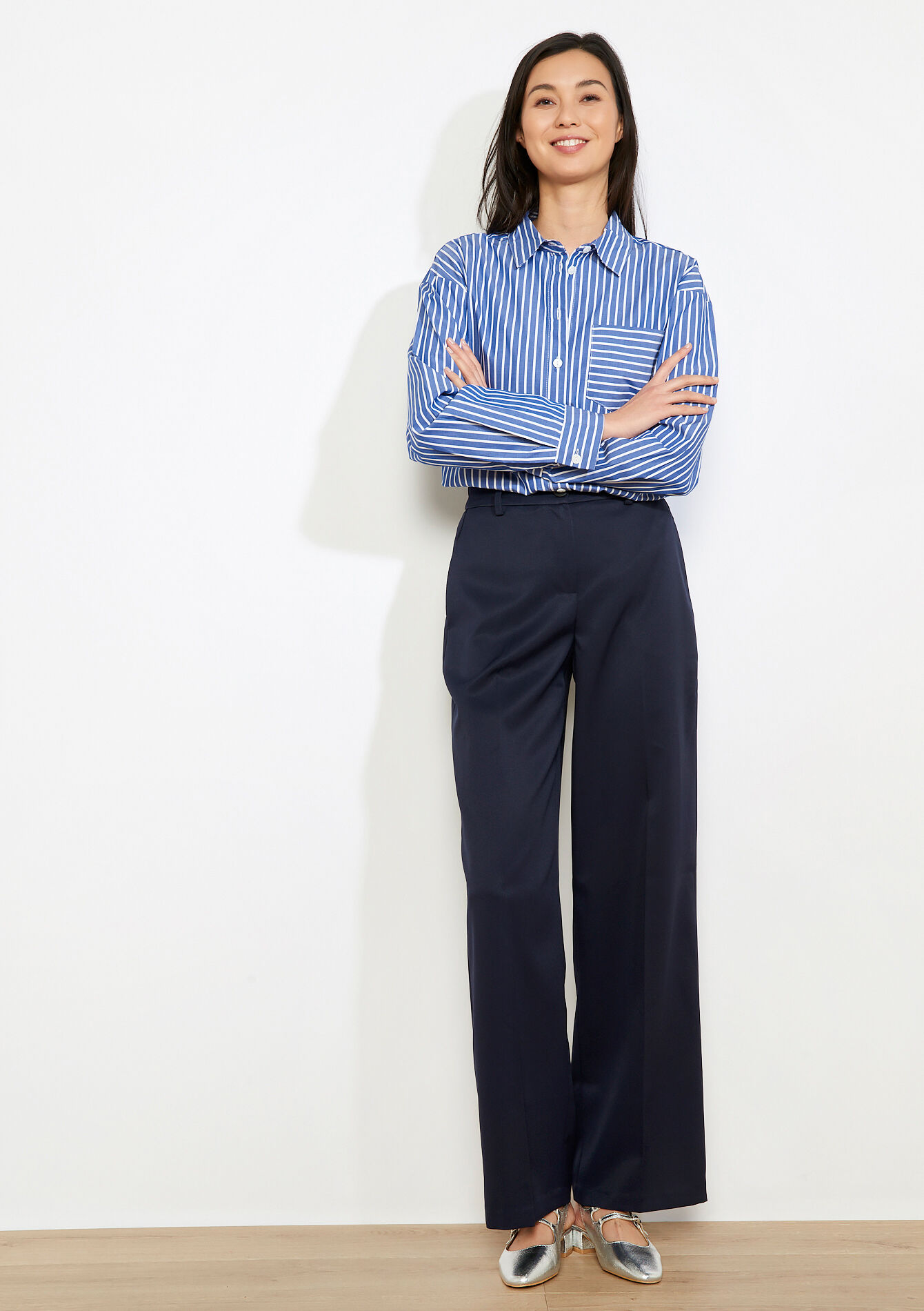 Rechte tailleurbroek - NAVY BASIC - 06601102_2723