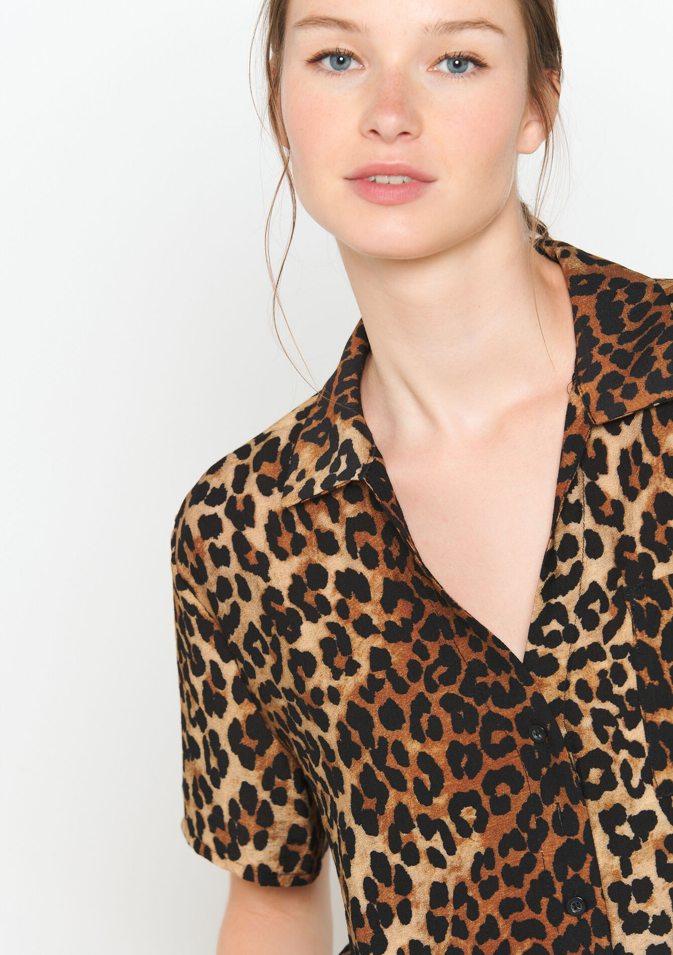 Leopard print shirt, Leopard print shirt - LIGHT CAMEL - 05702603_3814