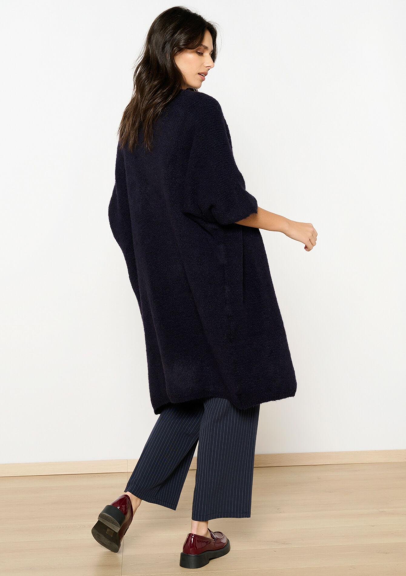 Cardigan long en mohair, Cardigan long en mohair - NAVY BASIC - 04101274_2723