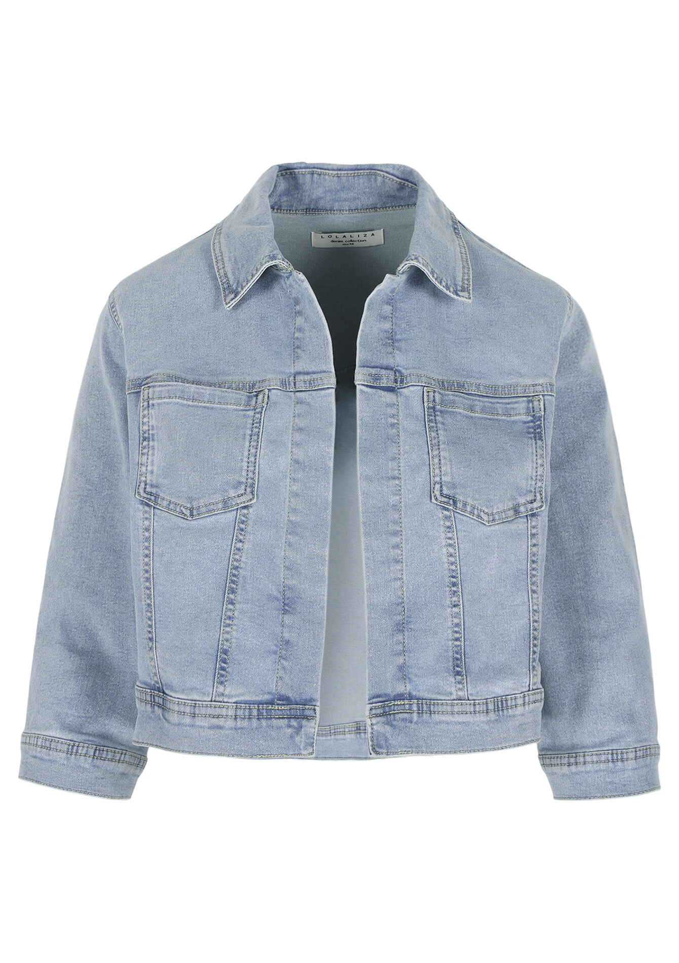 Veste courte en denim - BLUE BLEACHED - 09101101_0502