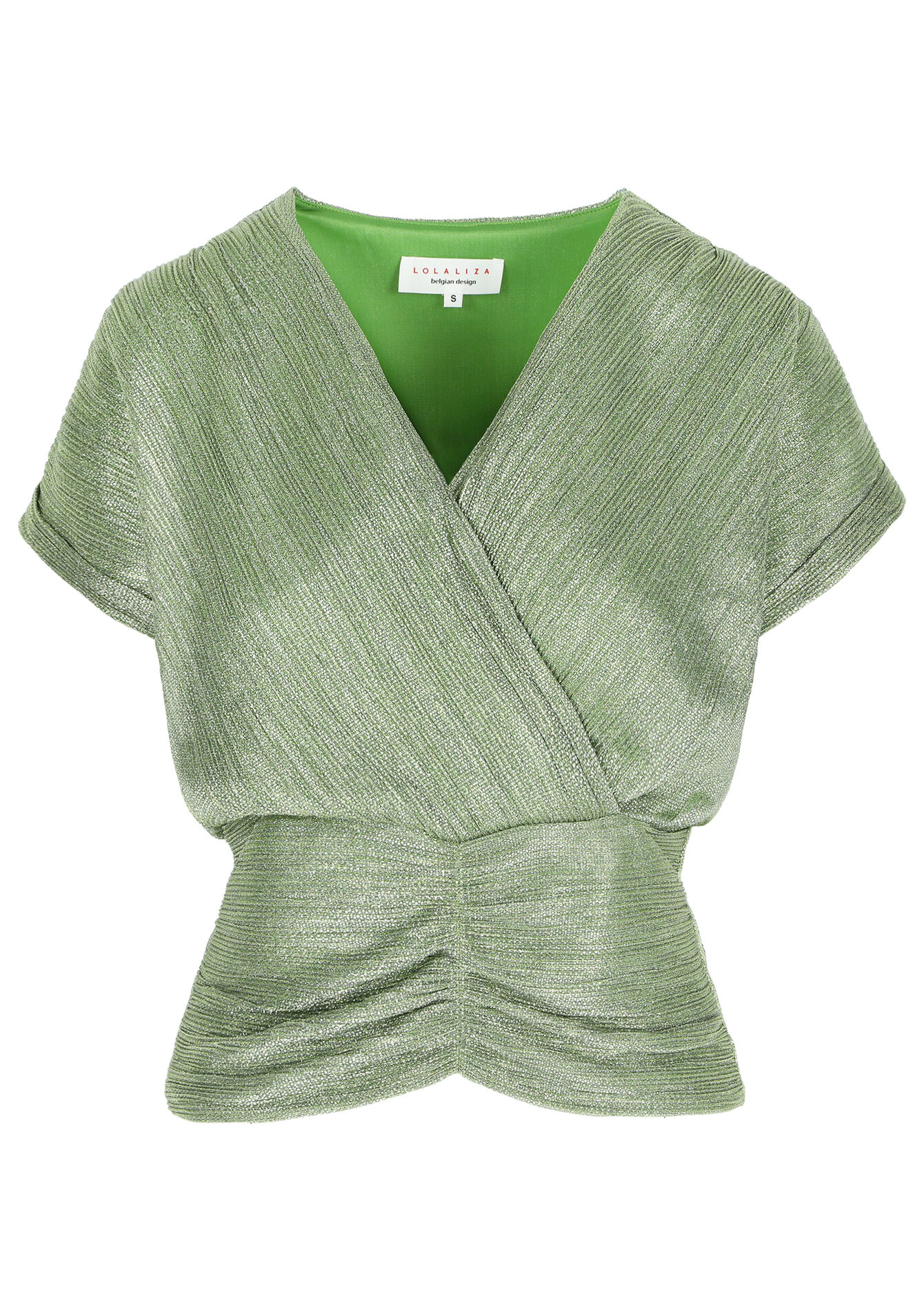 Glitterende wikkeltop, Glitterende wikkeltop - GREEN EMERALD - 02301589_4511