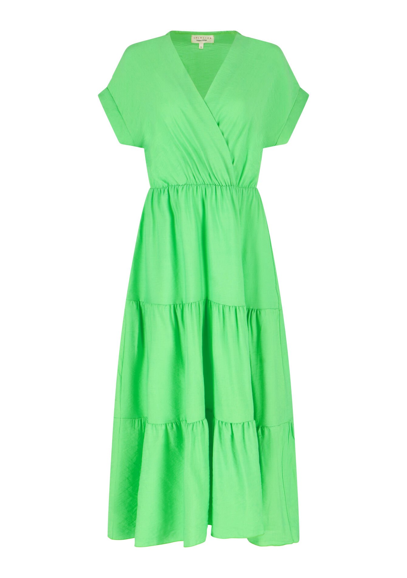 Maxi-jurk met ruches, Maxi-jurk met ruches - LIGHT GREEN PASTEL - 08602082_1822