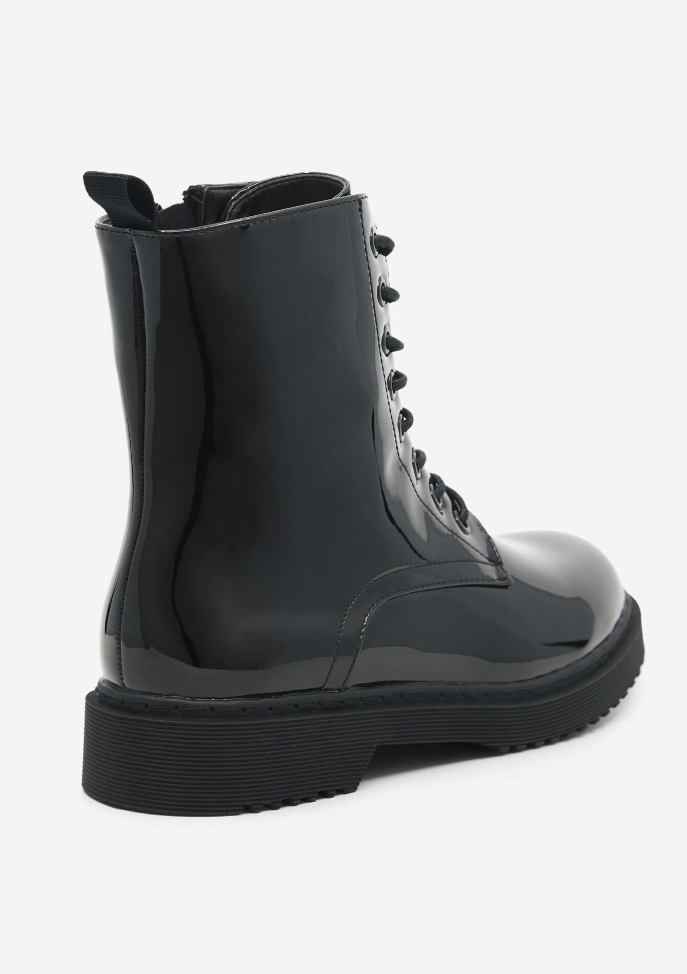 Glossy boots in imitation leather, Glossy boots in imitation leather - BLACK - 13100291_1119