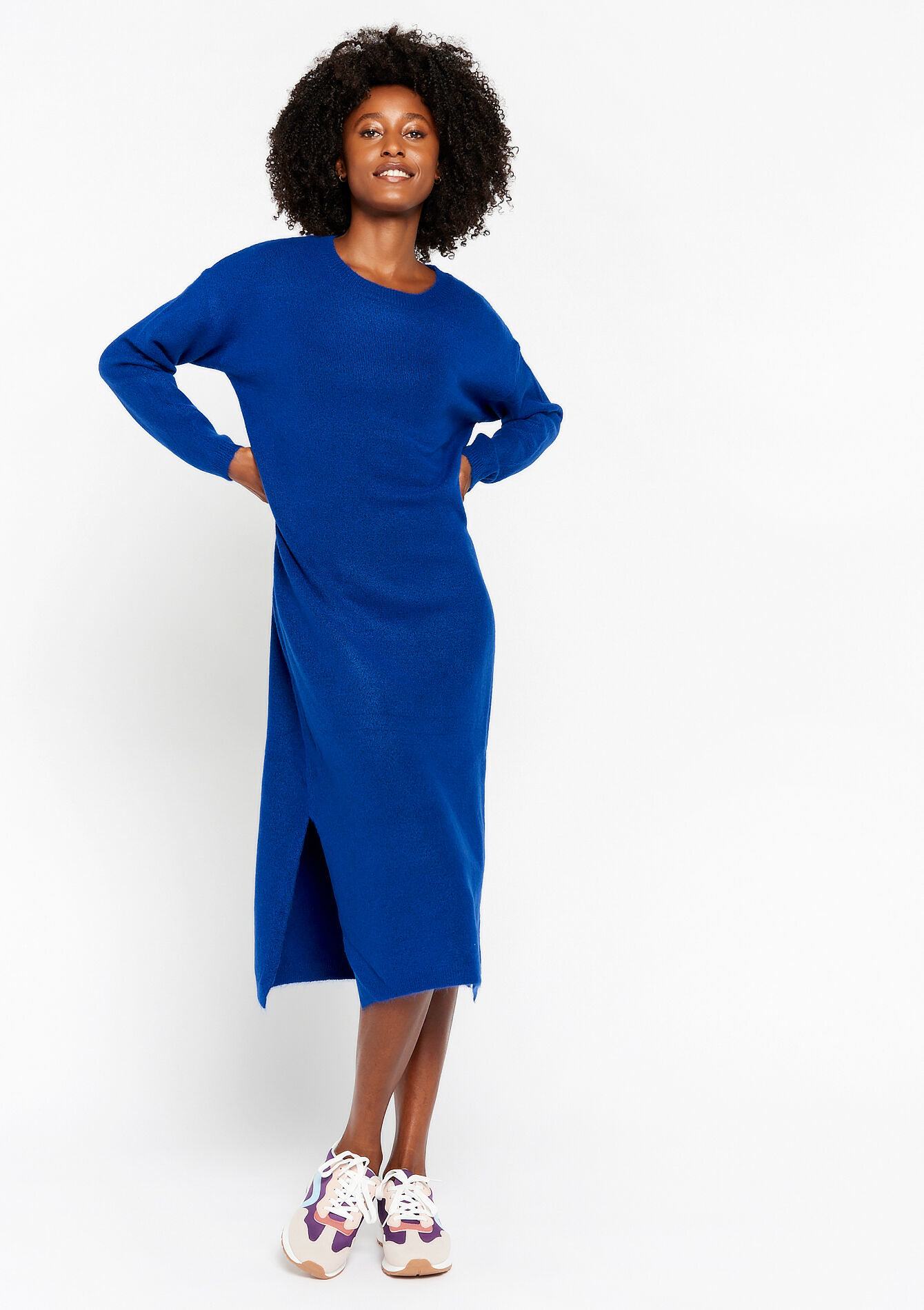 Robe pull longue - ELECTRIC BLUE - 08601942_1619