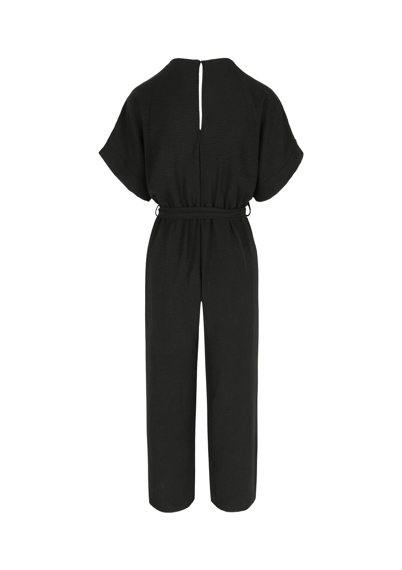Vloeiende jumpsuit met ceintuur - BLACK - 06004640_1119