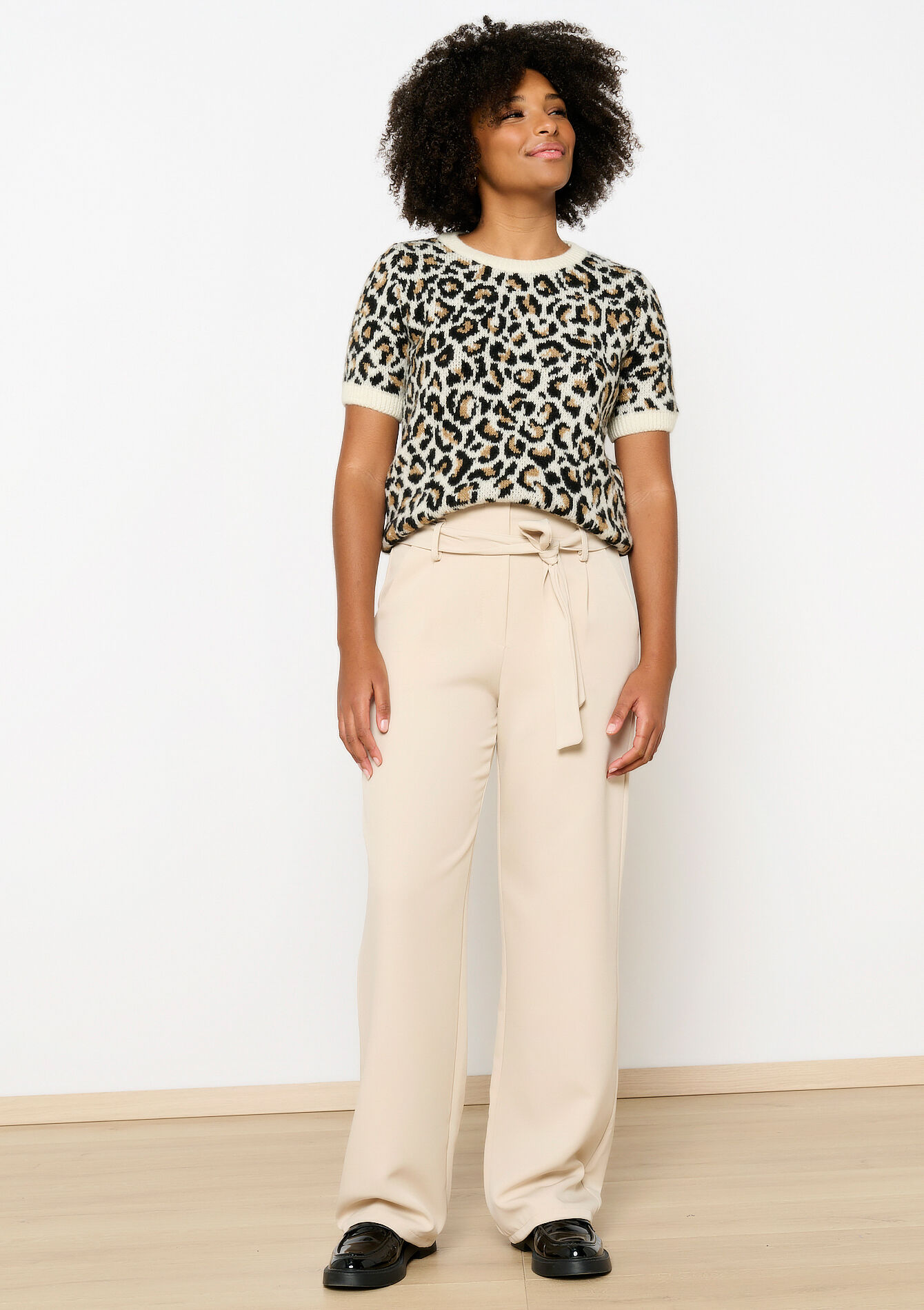 Paperbag broek in twill, Paperbag broek in twill - VANILLA WHITE - 06600951_1013