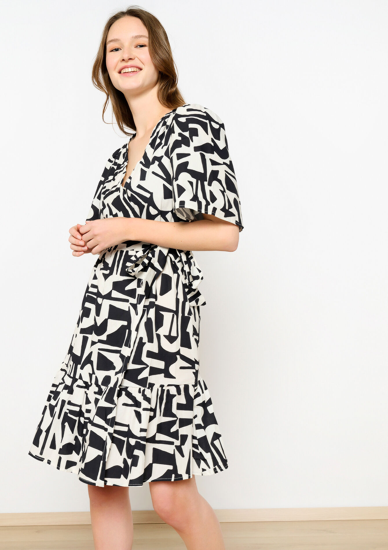 Robe cache-coeur à imprimé - OFFWHITE - 08103598_1001