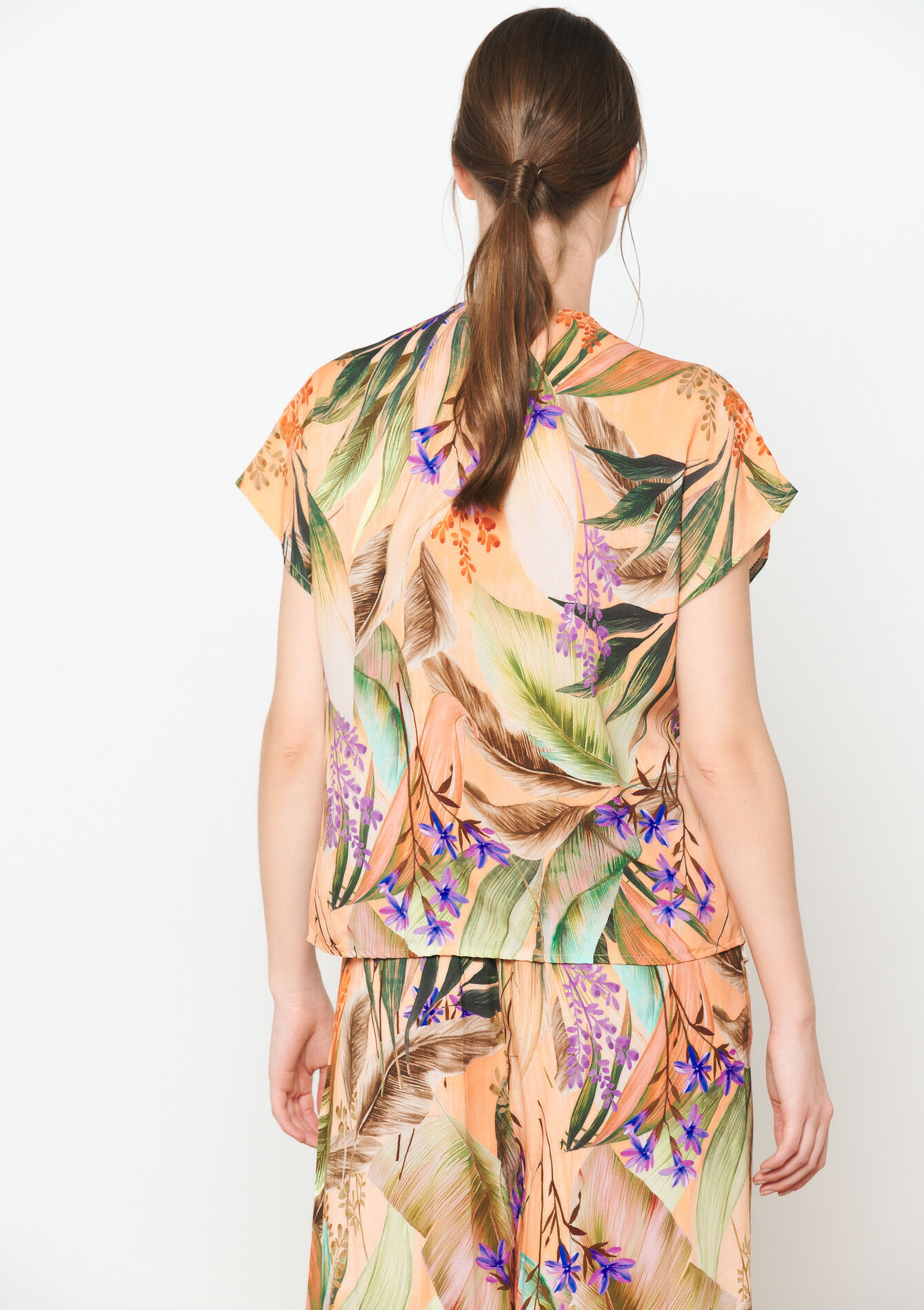 Hemd met tropische print, Hemd met tropische print - PASTEL PEACH - 05702601_1974