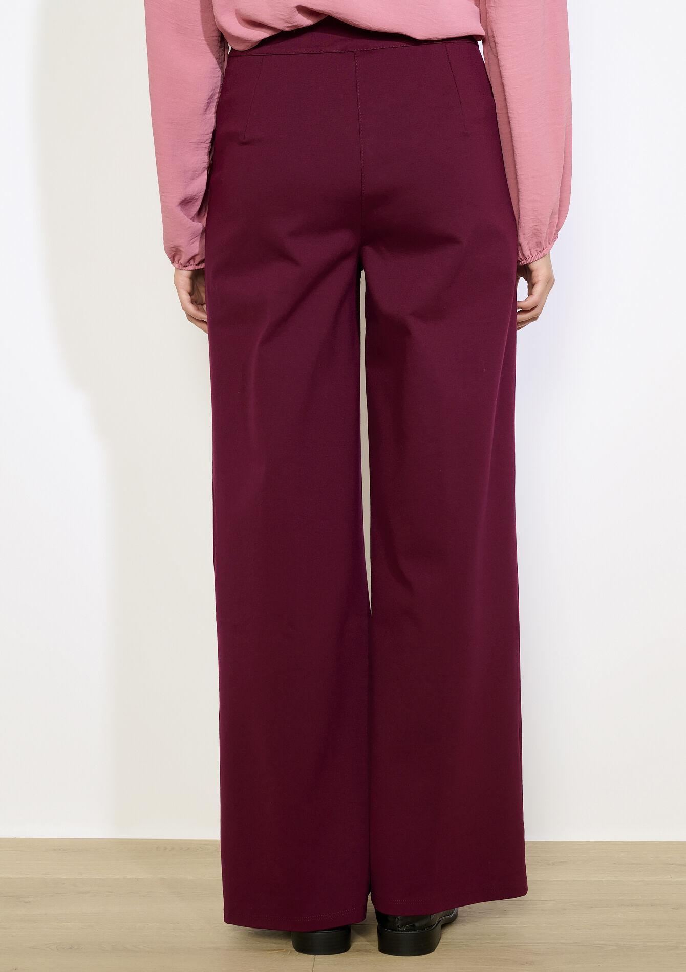 Pantalon évasé chic, Pantalon évasé chic - AUBERGINE - 06601049_1537