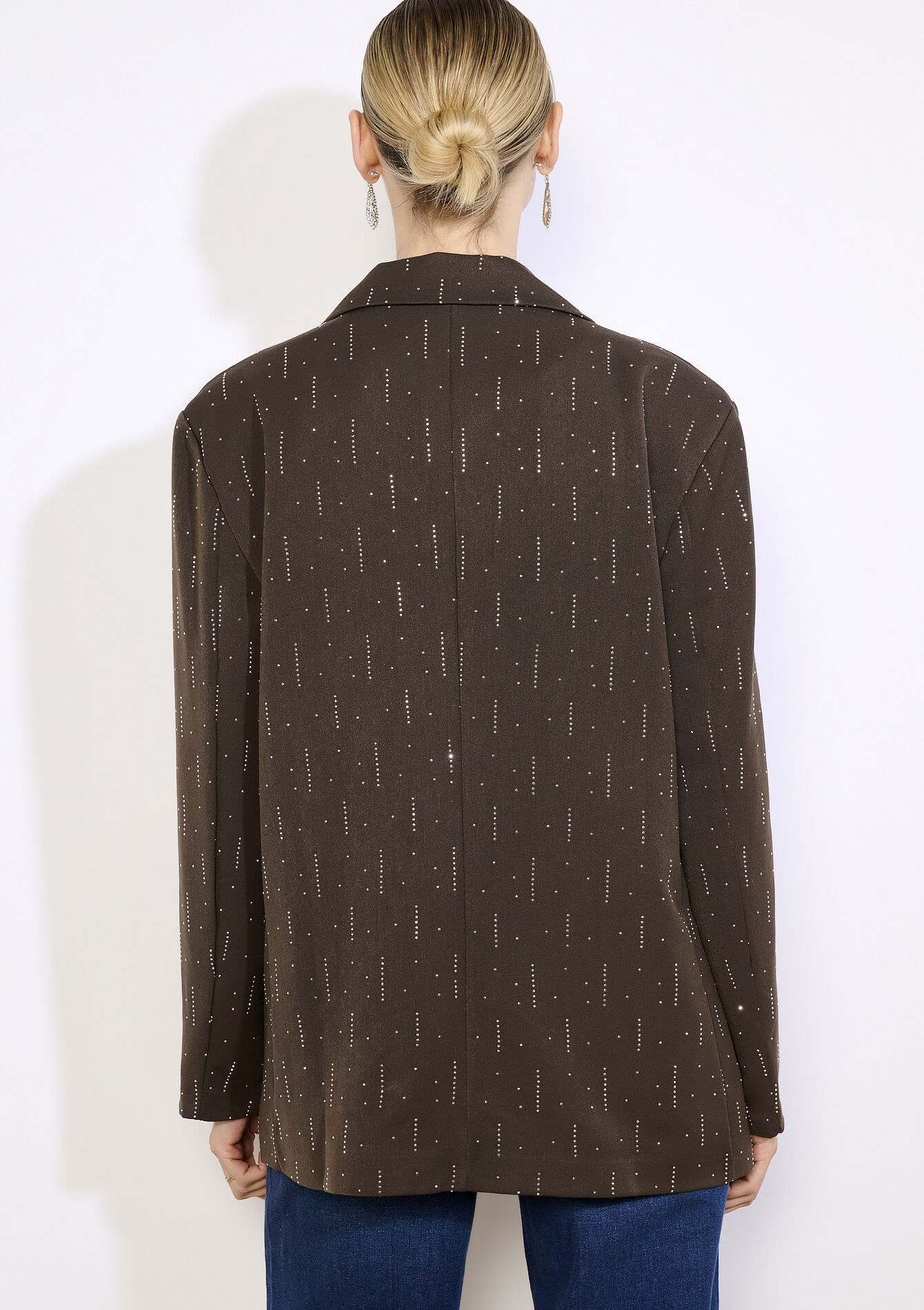 Blazer à strass, Blazer à strass - BROWN DARK CHOCOLATE - 09101158_3720