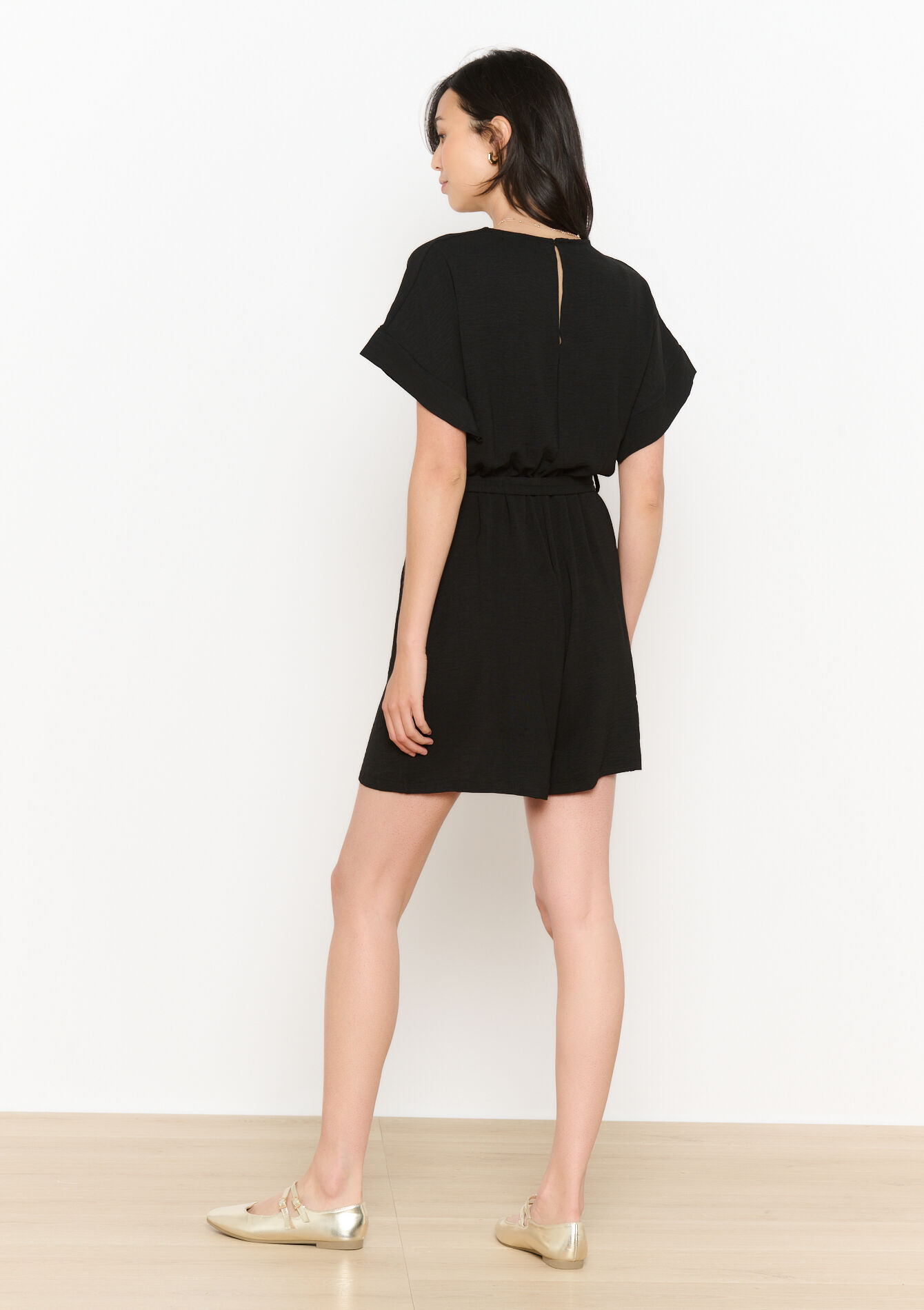 Playsuit met ceintuur, Playsuit met ceintuur - BLACK - 06004627_1119