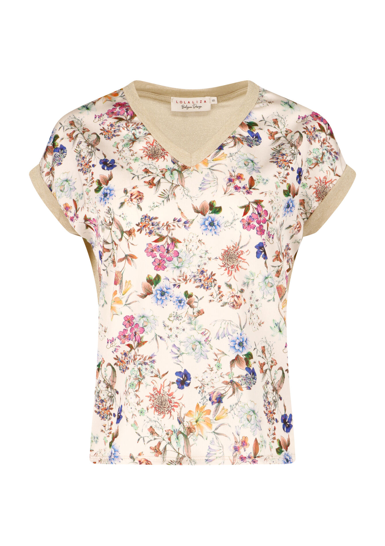 T-shirt met V-hals, T-shirt met V-hals - OFFWHITE - 02301396_1001