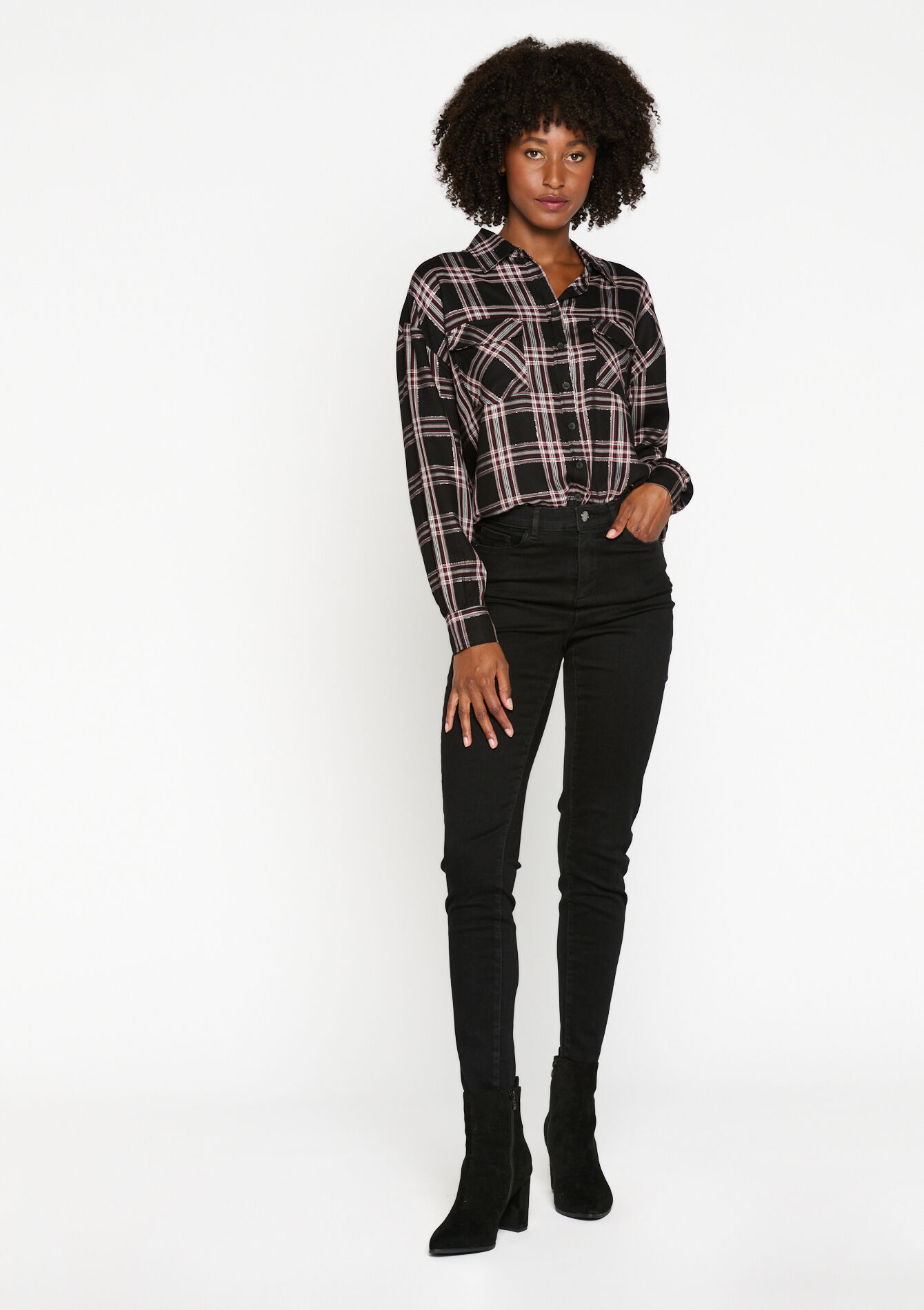 Checkered shirt, Checkered shirt - BLACK - 05702258_1119