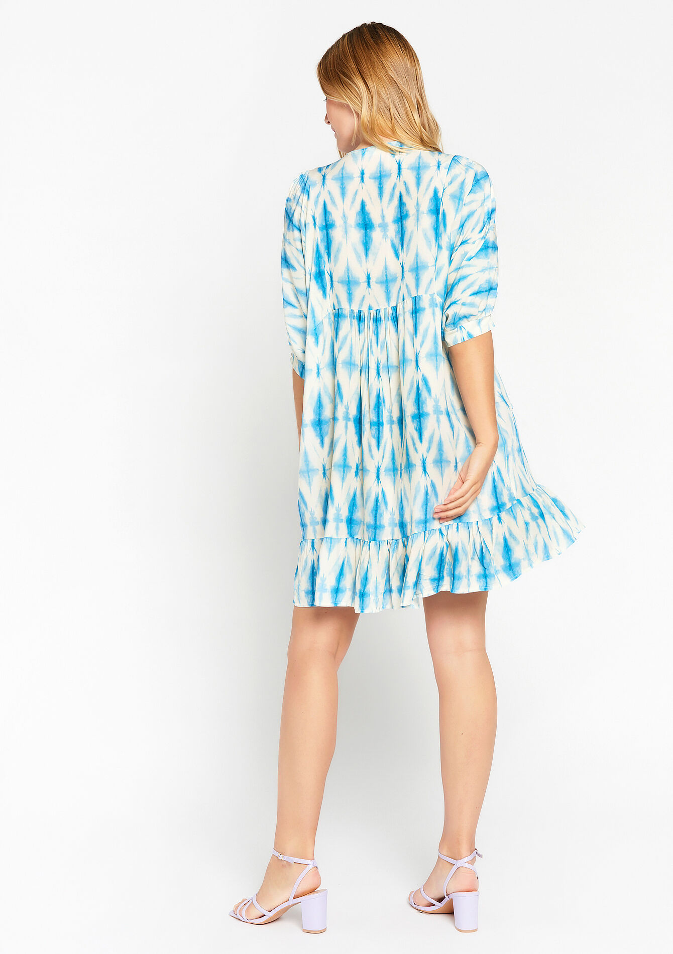 Boxy jurk met tie-dye, Boxy jurk met tie-dye - BLUE DENIM - 08103307_1638