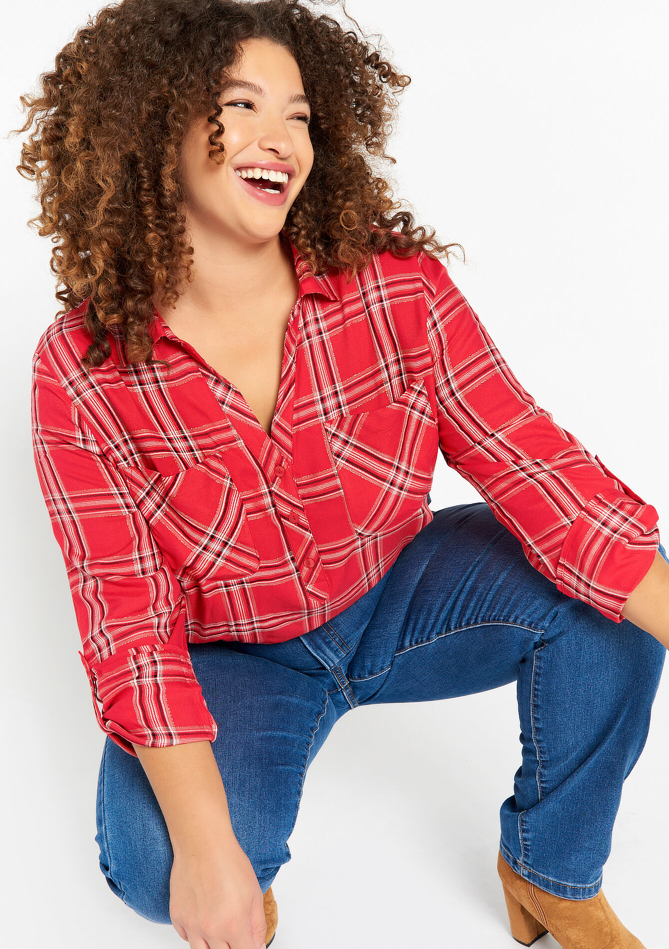 Chequered shirt, Chequered shirt - RED LOLLIPOP - 05702260_5301