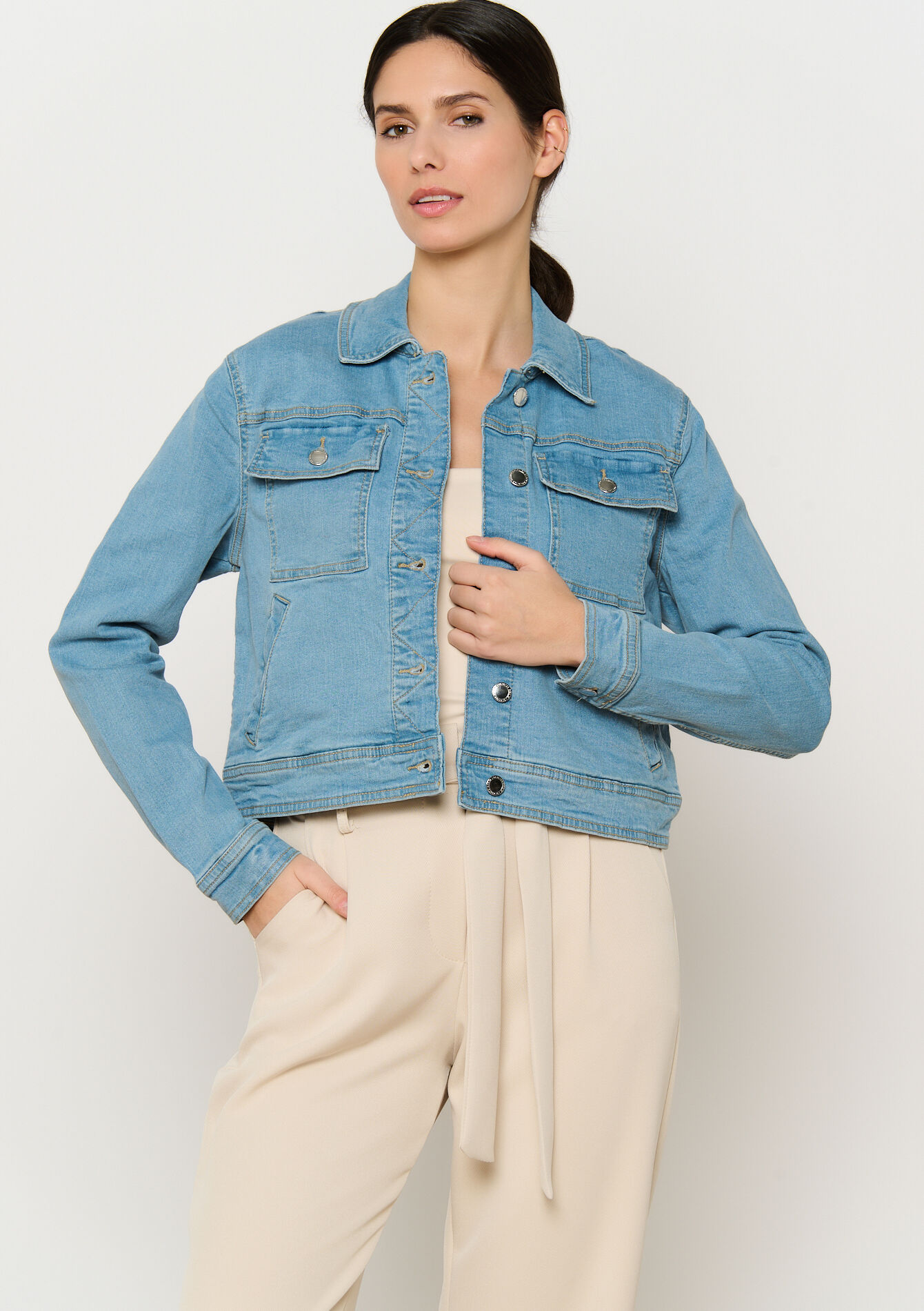 Denim jacket, Denim jacket - BLUE BLEACHED - 09100982_0502