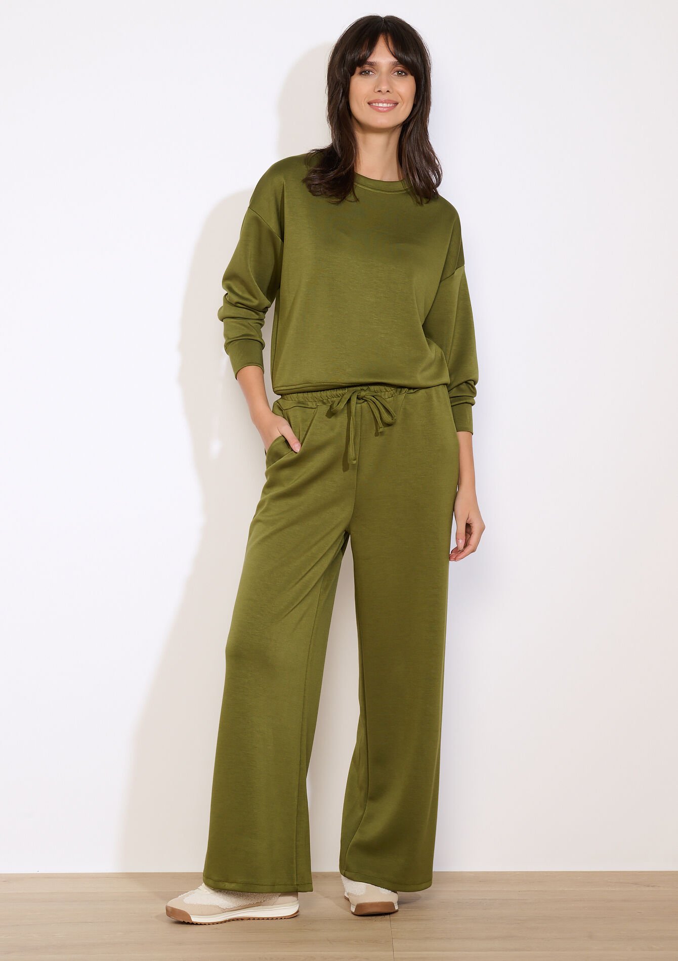 Losvallende relaxbroek, Losvallende relaxbroek - GREEN MOSS - 15100401_4504