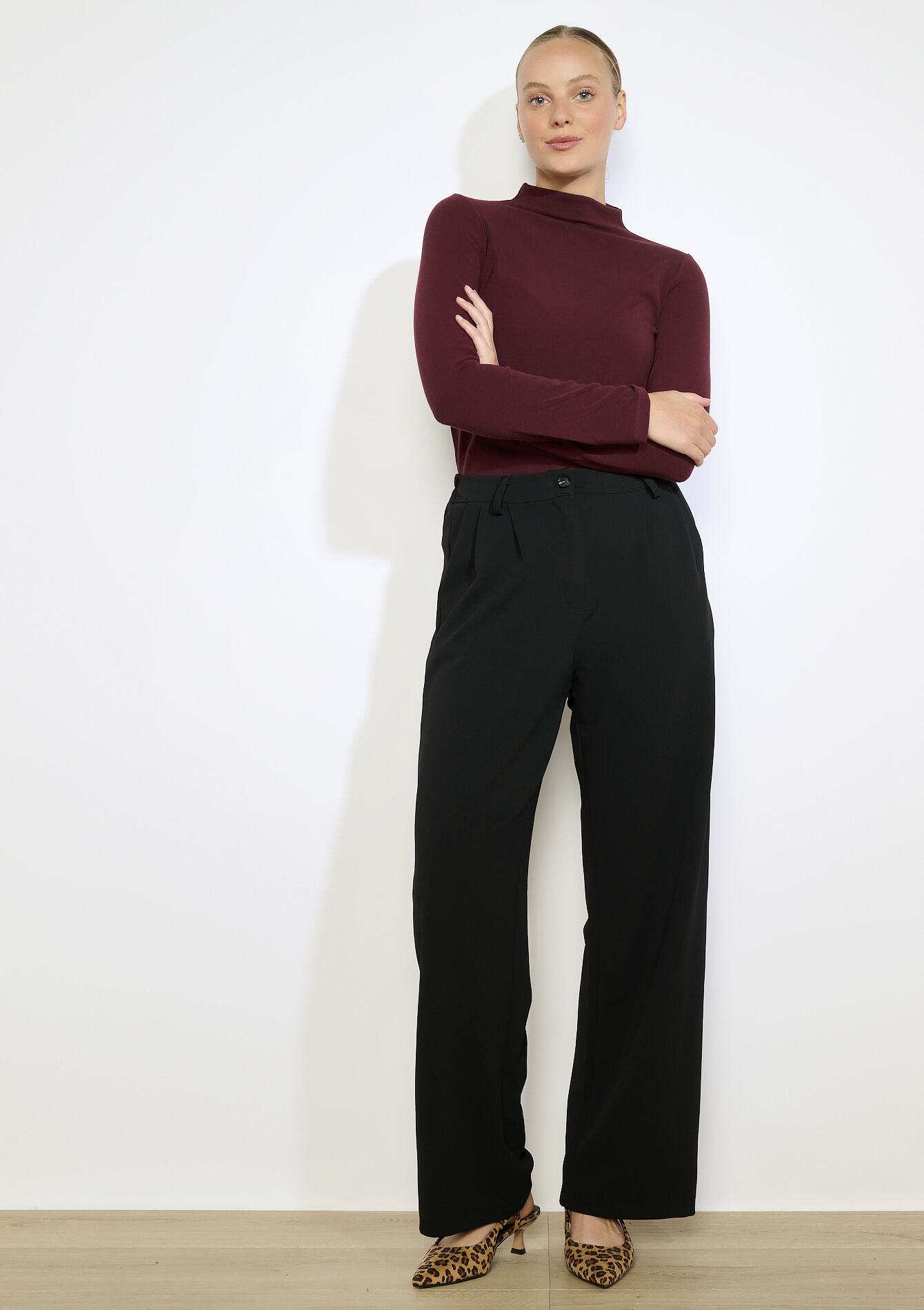 T-shirt manches longues col roulé, T-shirt manches longues col roulé - BORDEAUX WINE - 02400351_5514