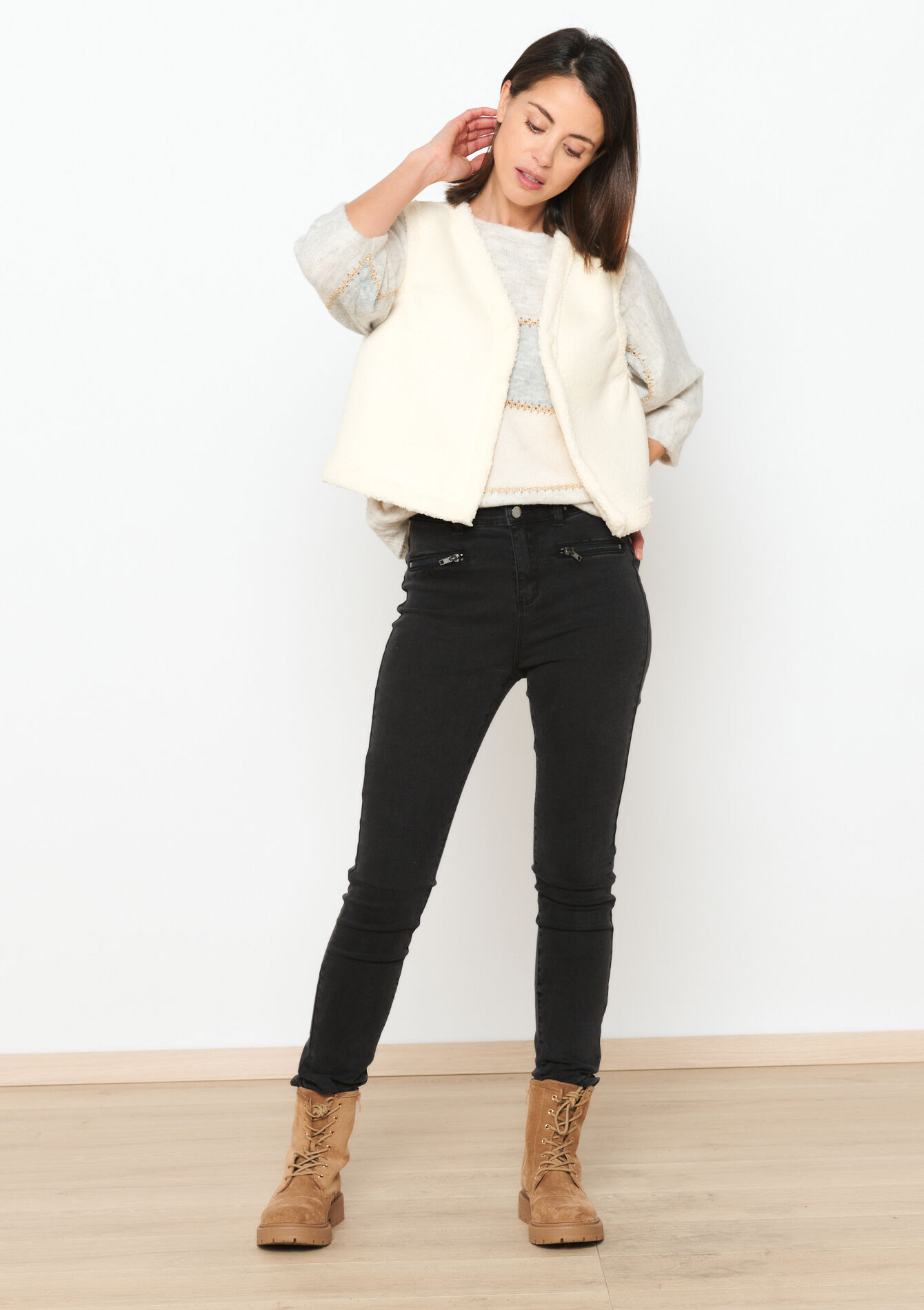 Veston en fausse fourrure - ECRU PEACH - 09100885_2564