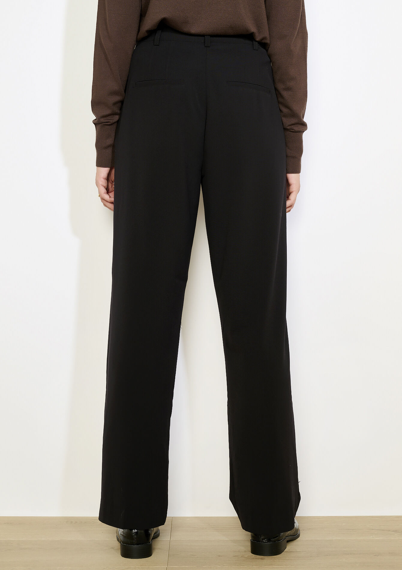 Pantalon fluide taille haute - BLACK - 06100705_1119