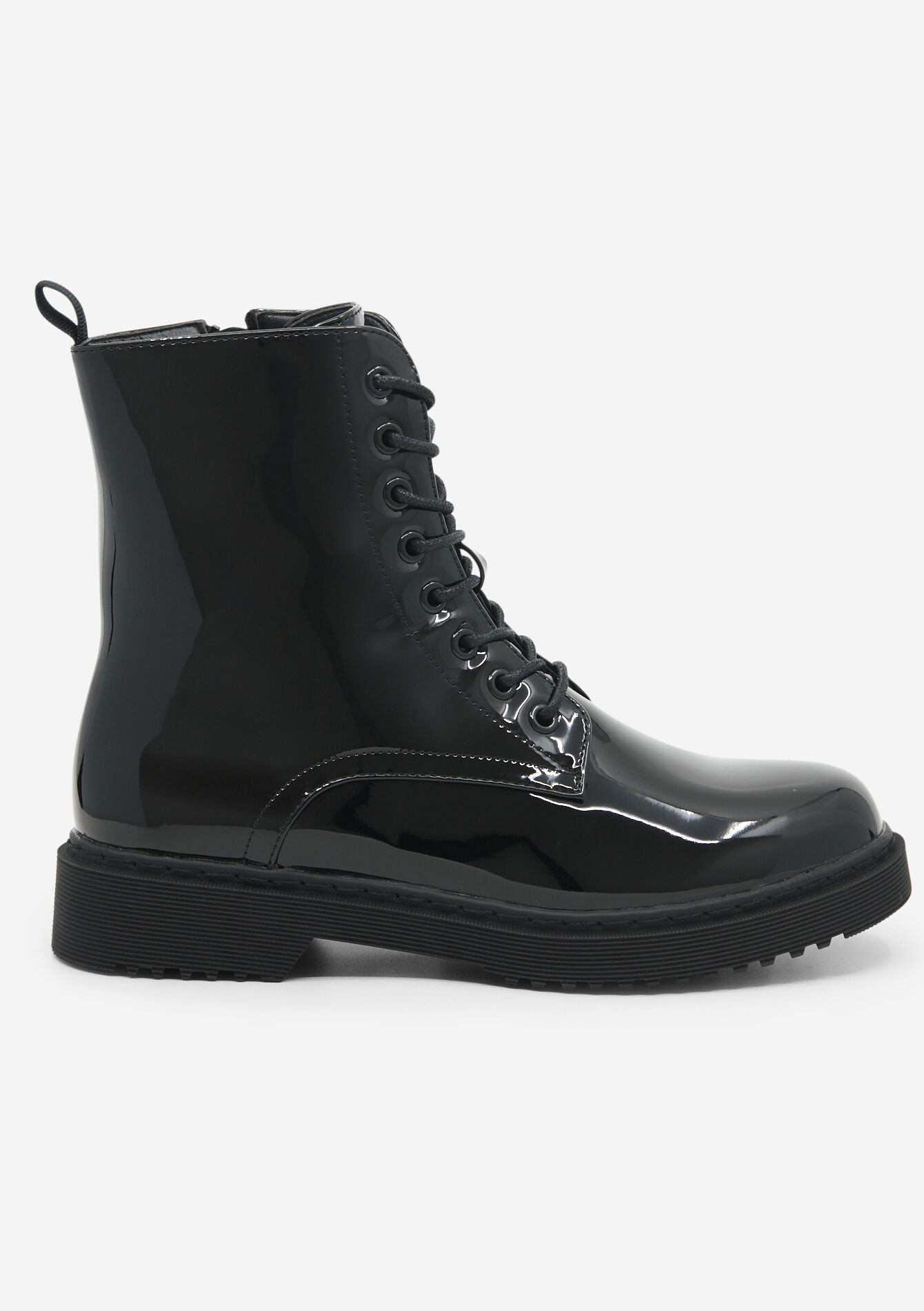 Glossy boots in imitation leather, Glossy boots in imitation leather - BLACK - 13100291_1119