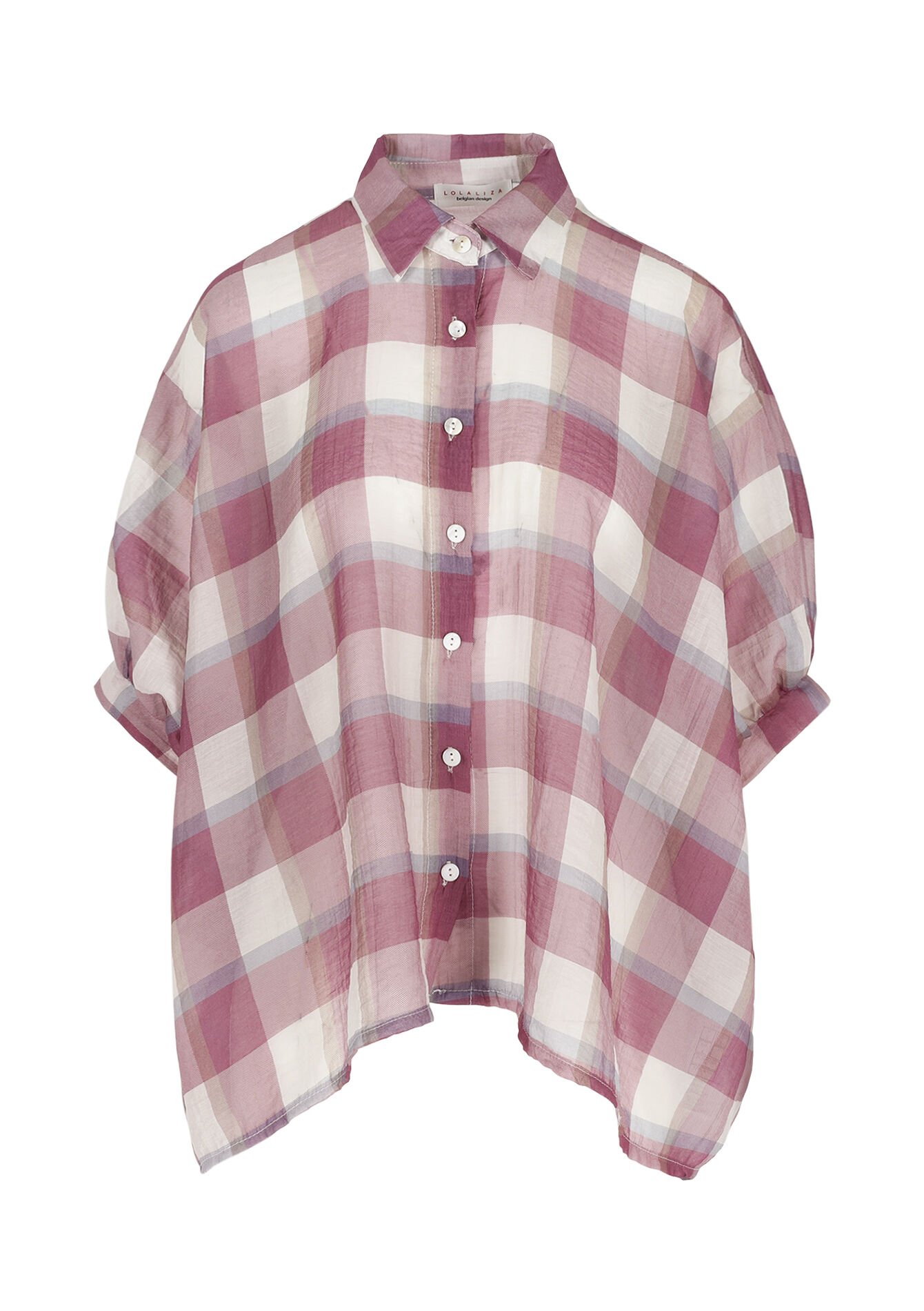 Losvallend geruit overhemd - RED FRAMBOISE - 05703074_1496