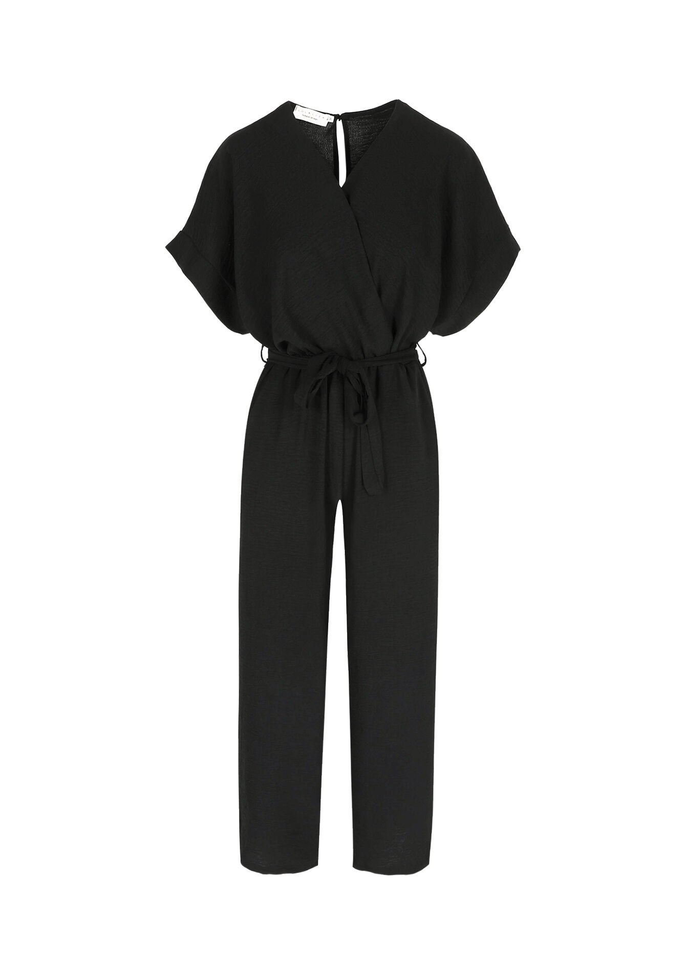 Vloeiende jumpsuit met ceintuur - BLACK - 06004640_1119