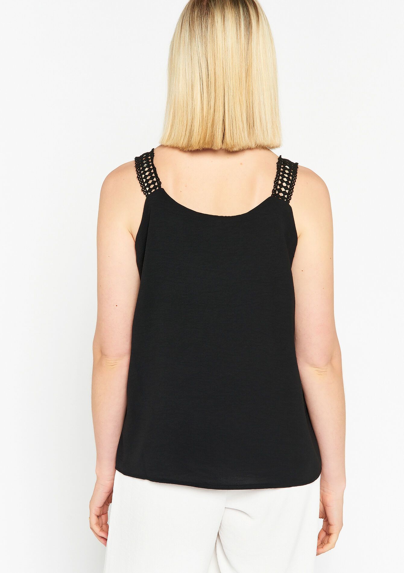 Top with macramé straps, Top with macramé straps - BLACK - 05702250_1119