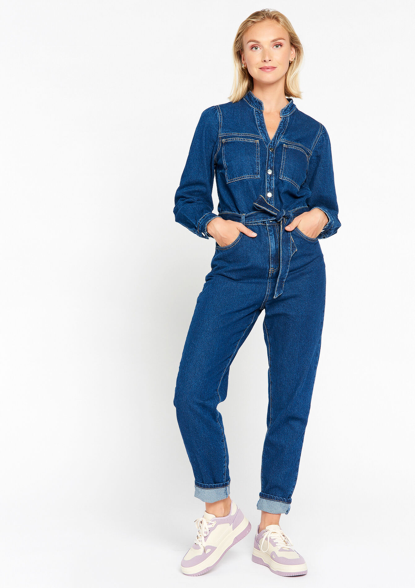 Denim boilersuit - DARK BLUE - 22000493_0501