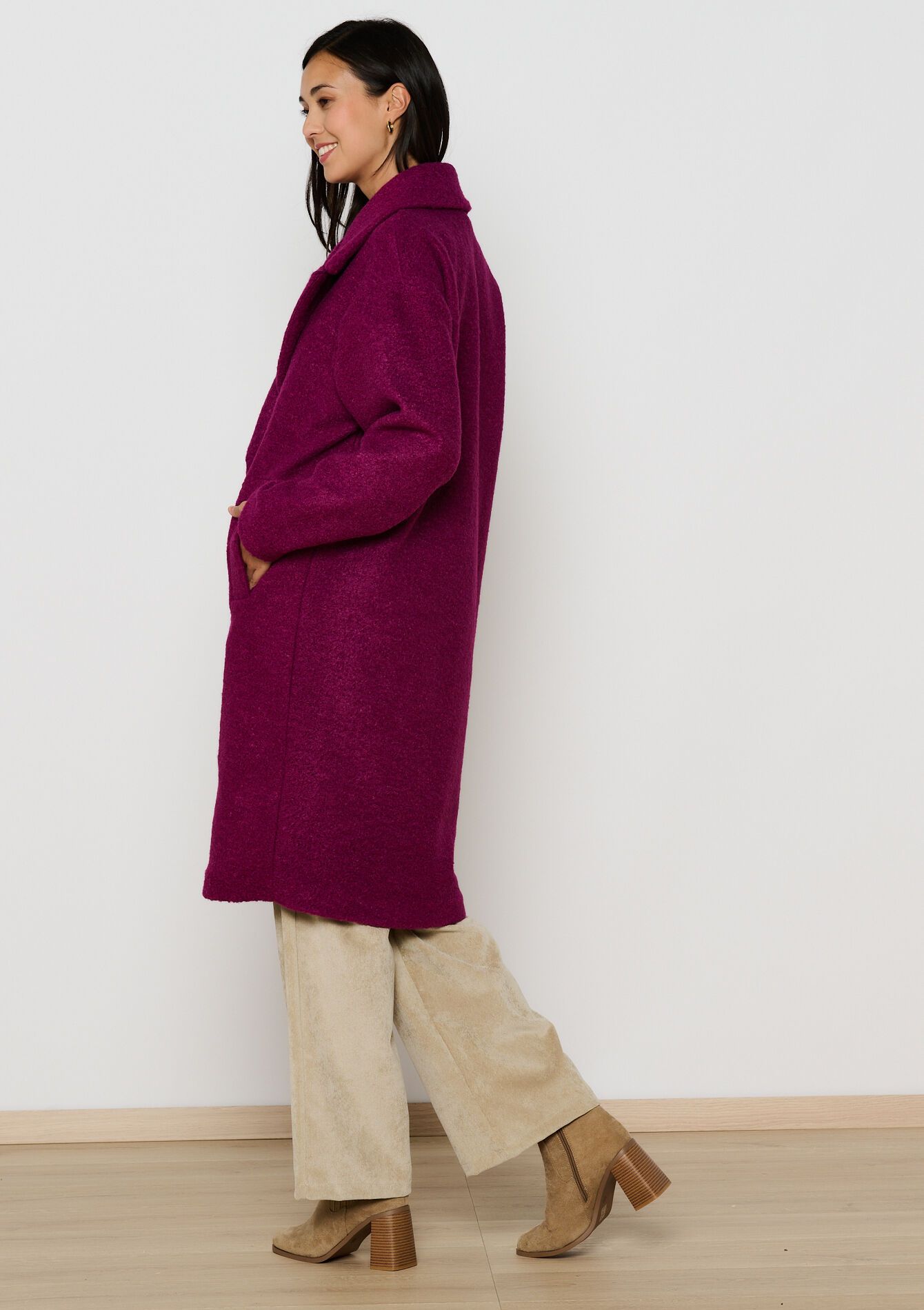 Manteau doux ample - VIOLINE - 23000712_2576